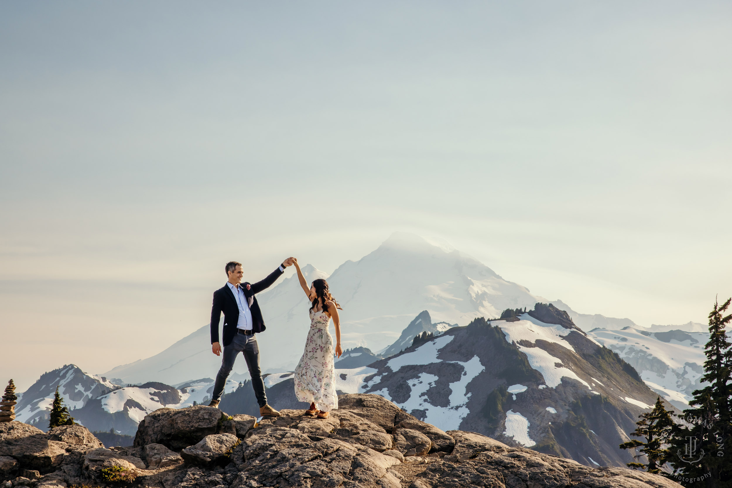 Mt Baker North Cascades adventure engagement by Seattle adventure elopement photographer James Thomas Long Photography