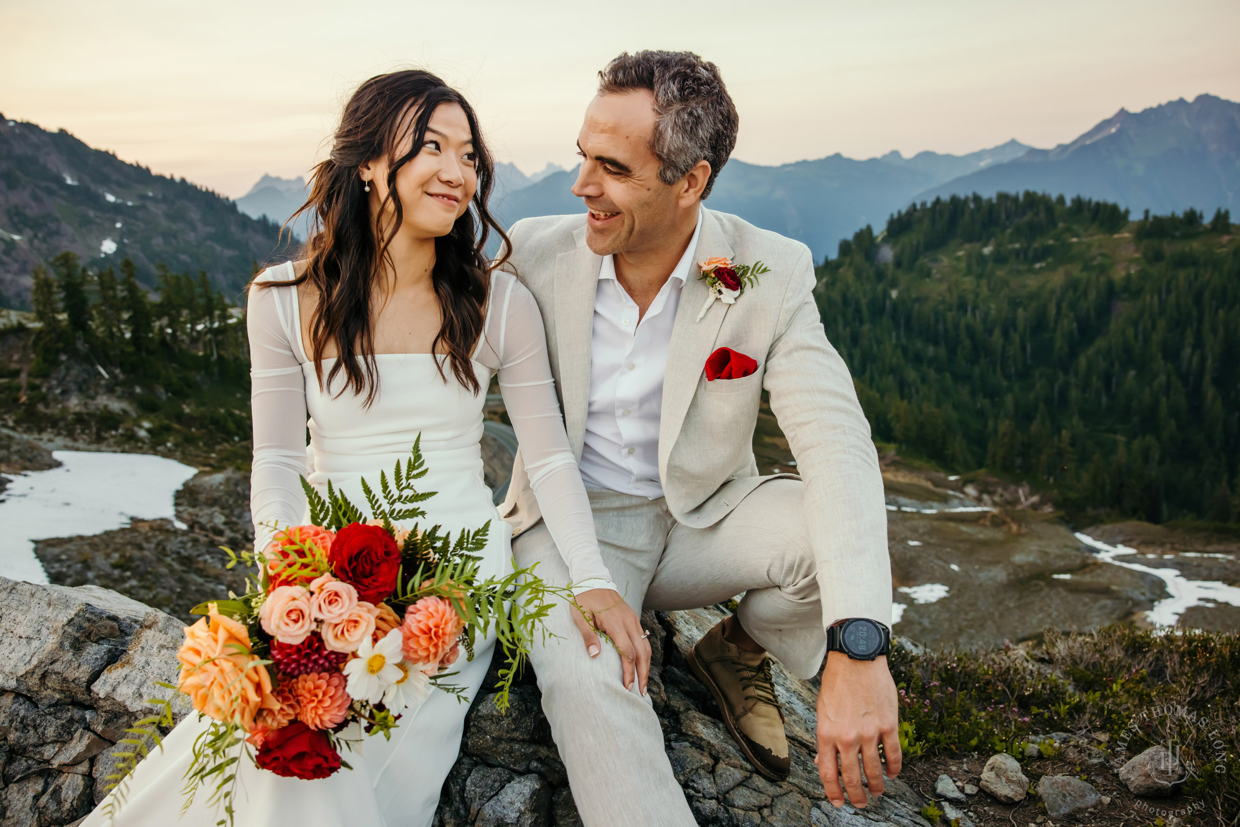 Mt Baker North Cascades adventure engagement by Seattle adventure elopement photographer James Thomas Long Photography