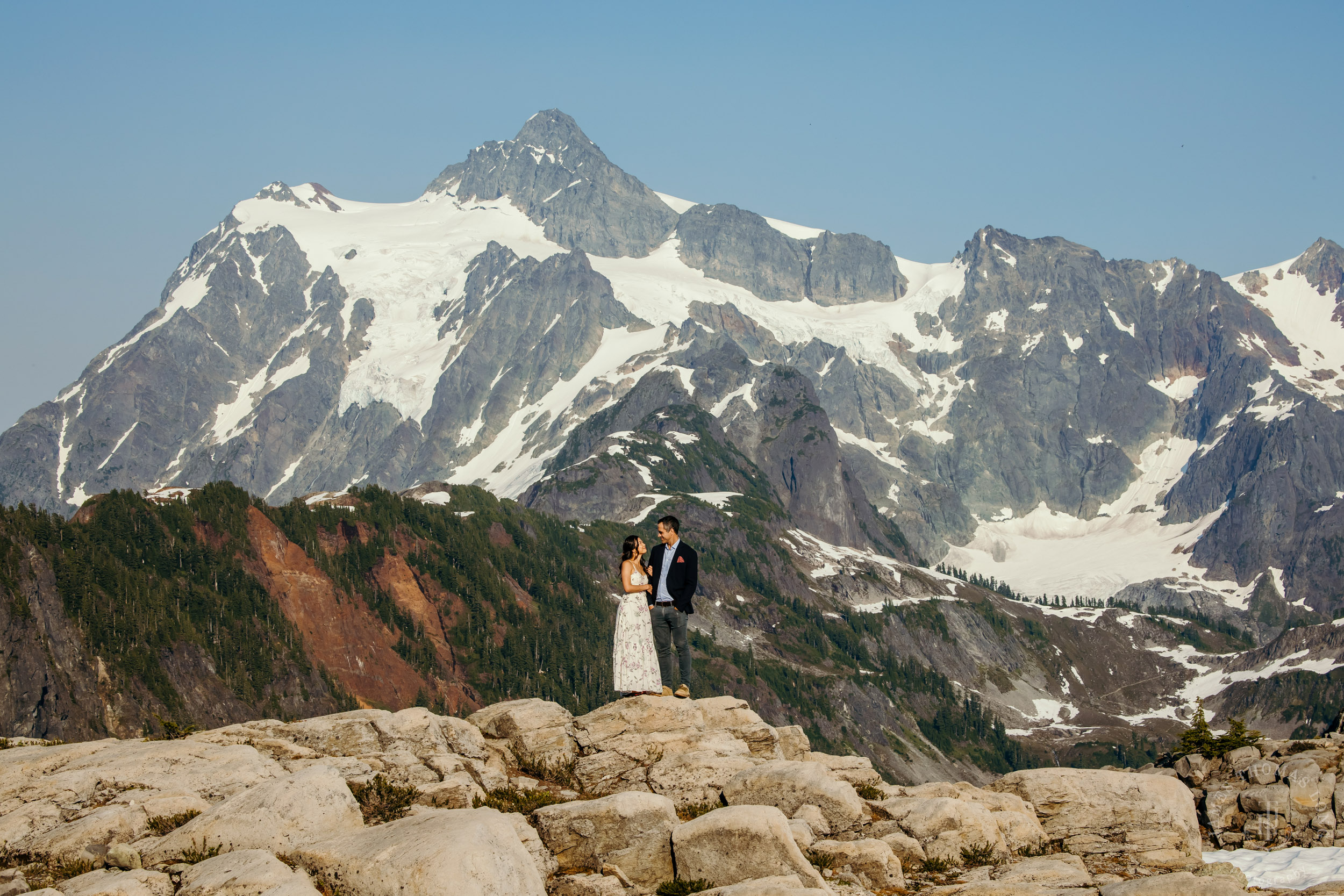 Mt Baker North Cascades adventure engagement by Seattle adventure elopement photographer James Thomas Long Photography