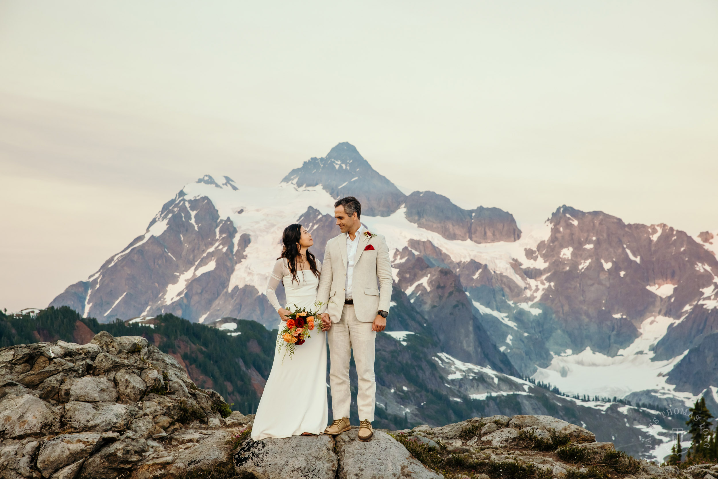 Mt Baker North Cascades adventure engagement by Seattle adventure elopement photographer James Thomas Long Photography