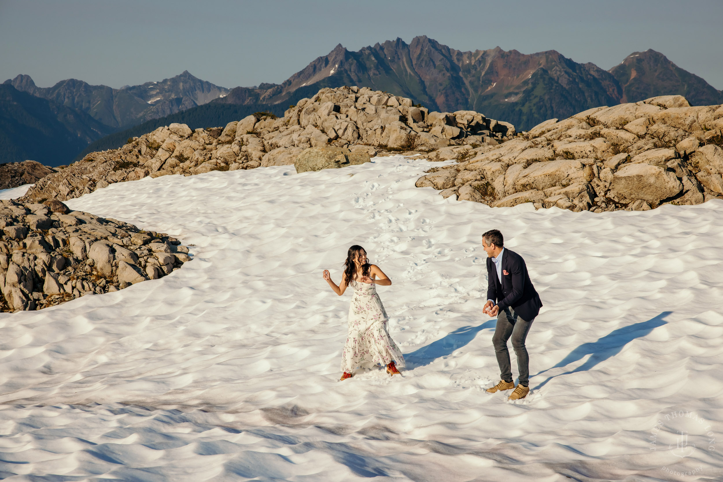 Mt Baker North Cascades adventure engagement by Seattle adventure elopement photographer James Thomas Long Photography