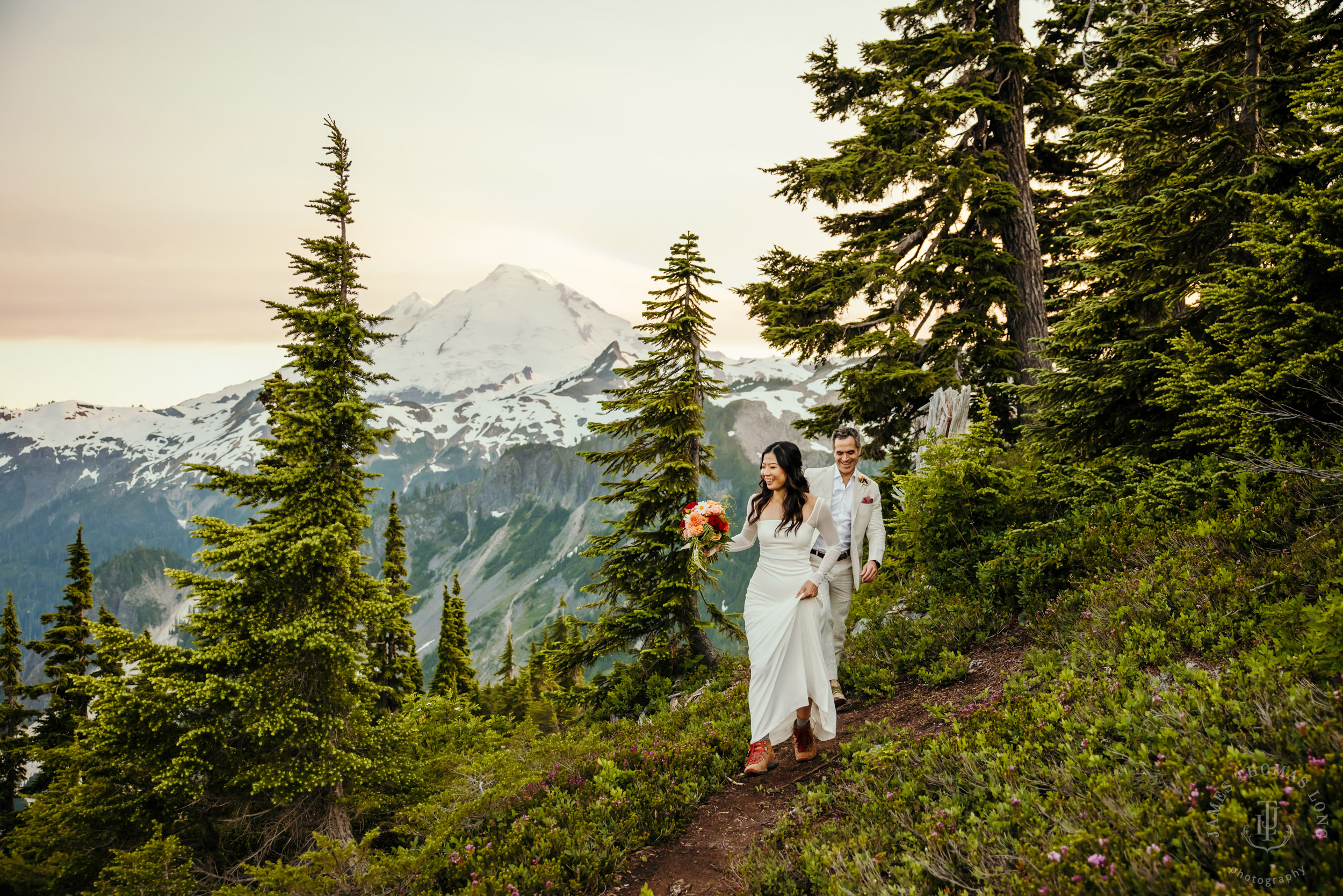 Mt Baker North Cascades adventure engagement by Seattle adventure elopement photographer James Thomas Long Photography