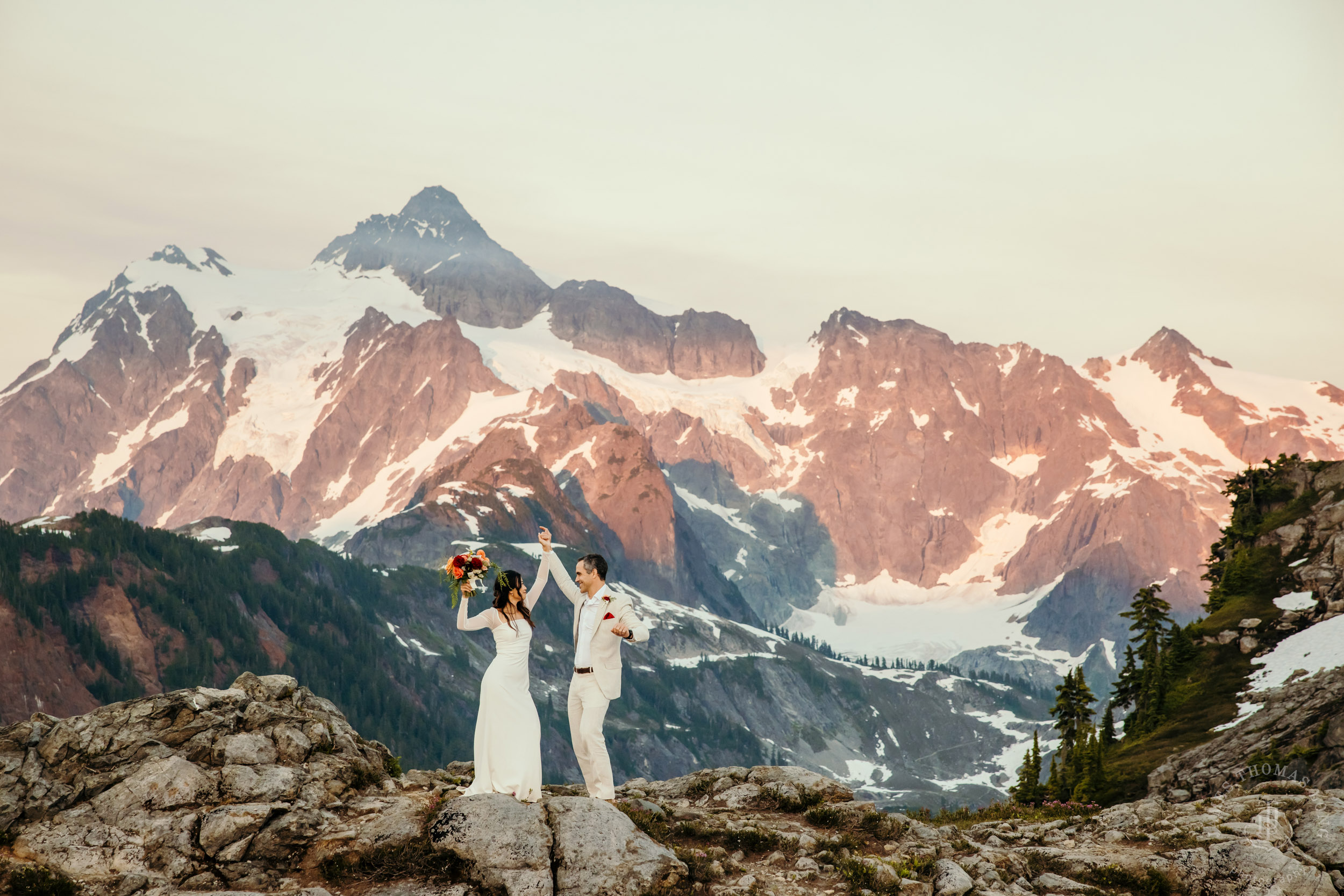 Mt Baker North Cascades adventure engagement by Seattle adventure elopement photographer James Thomas Long Photography