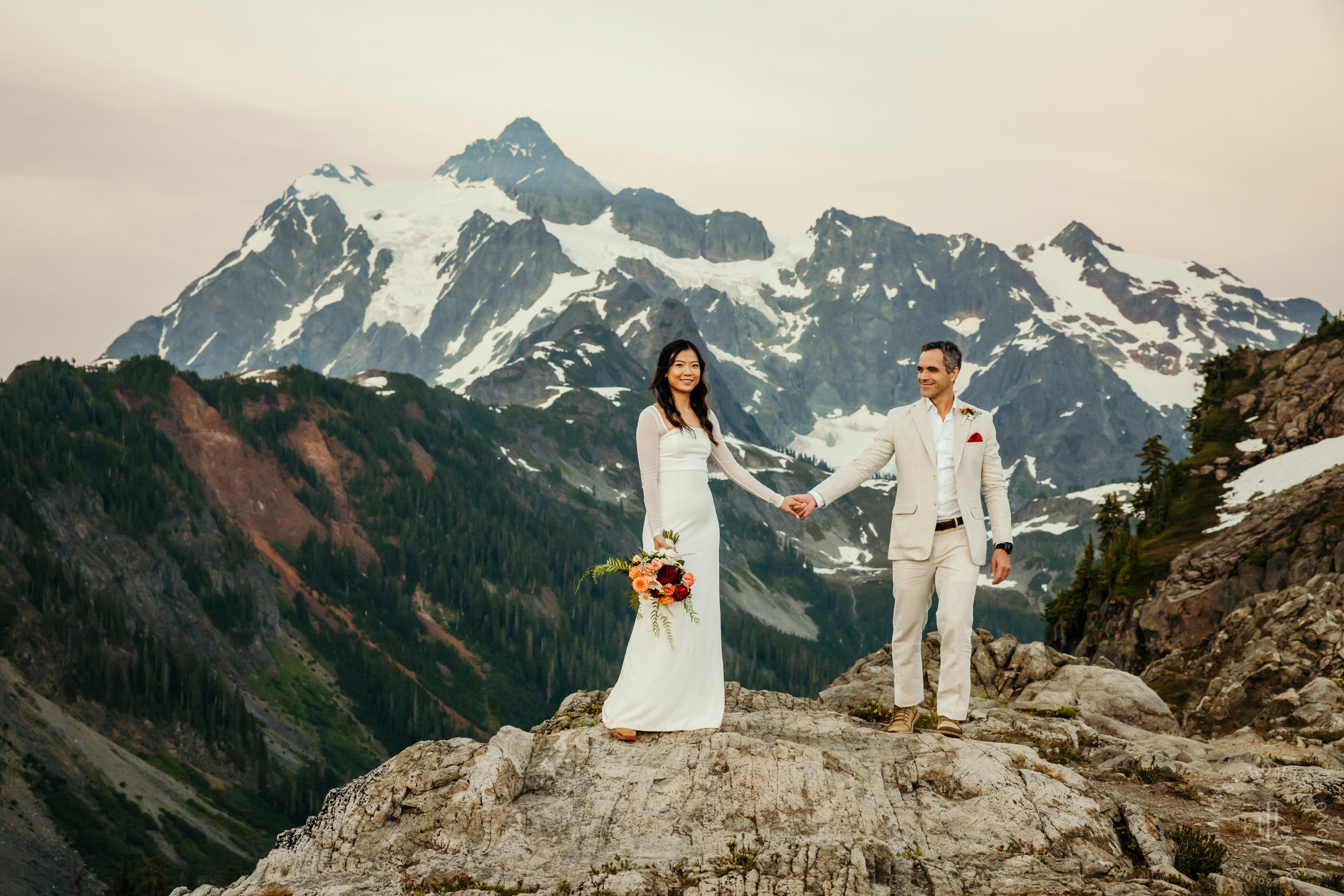 Mt Baker North Cascades adventure engagement by Seattle adventure elopement photographer James Thomas Long Photography