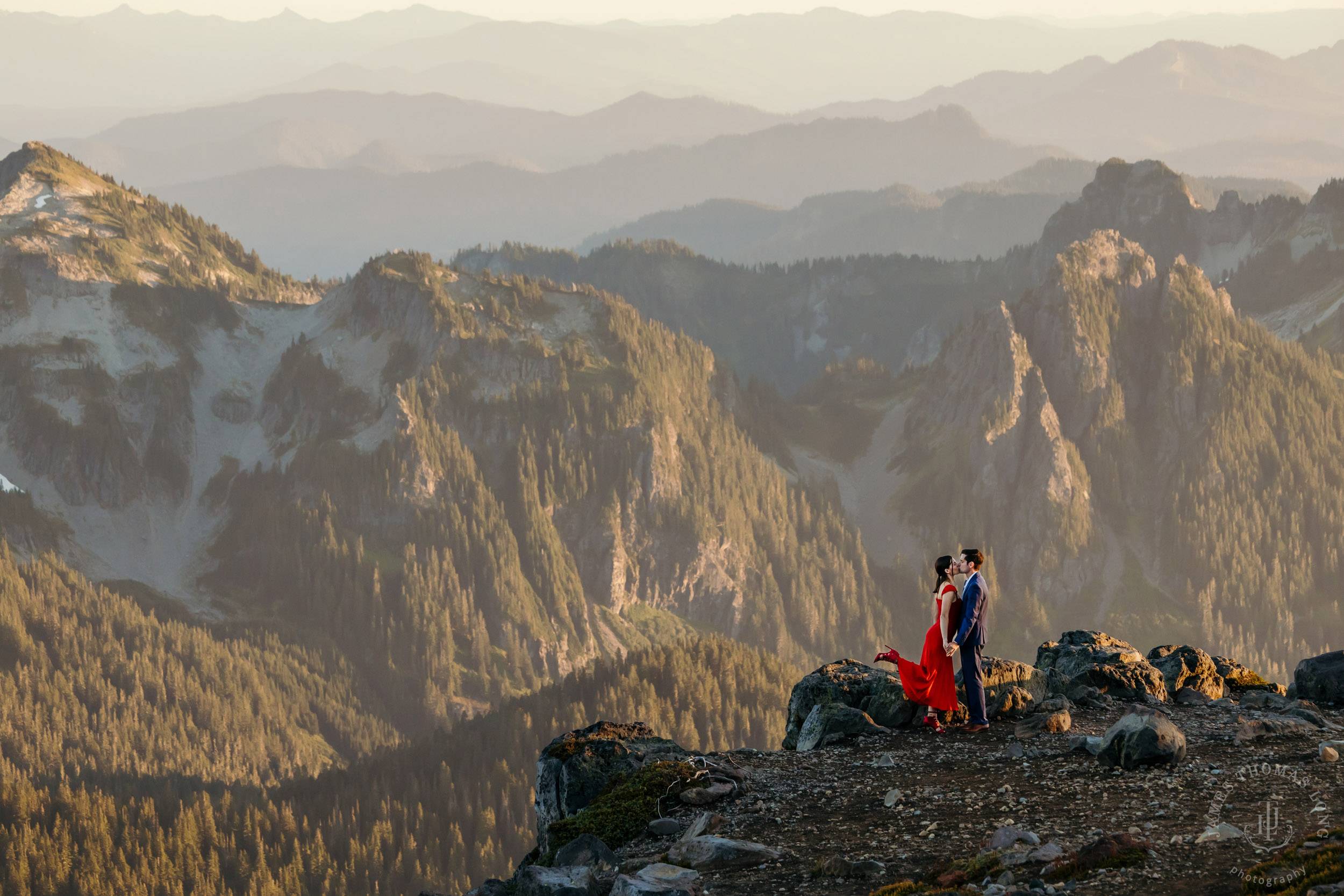 Mount Rainier adventure engagement session by Seattle adventure elopement photographer James Thomas Long Photography