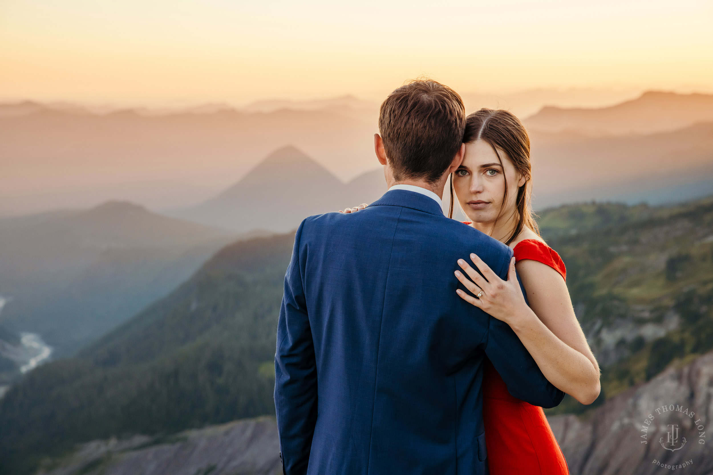 Mount Rainier adventure engagement session by Seattle adventure elopement photographer James Thomas Long Photography