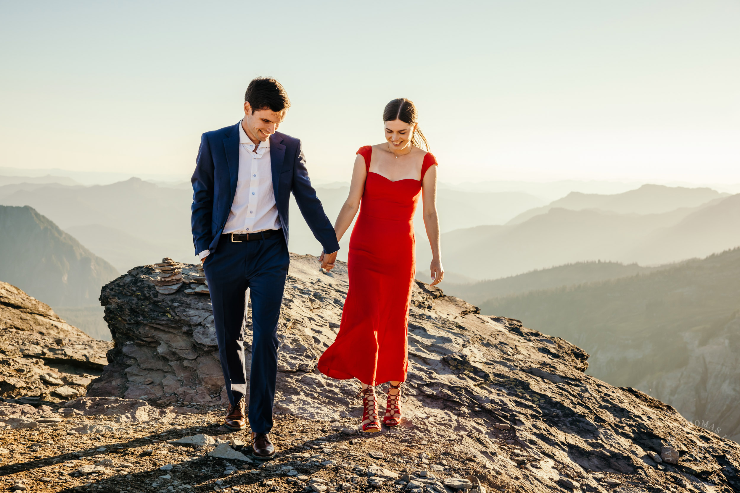 Mount Rainier adventure engagement session by Seattle adventure elopement photographer James Thomas Long Photography