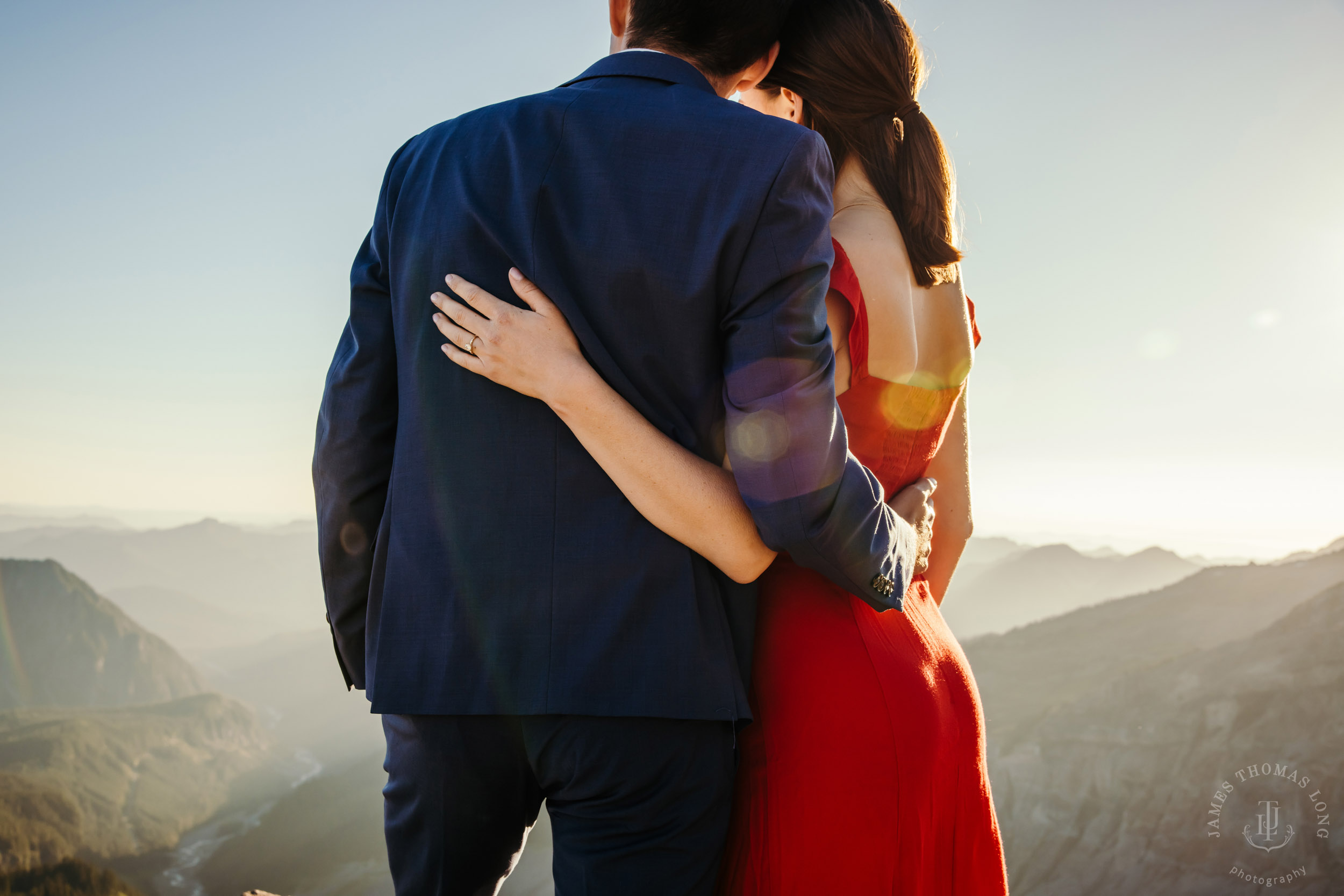 Mount Rainier adventure engagement session by Seattle adventure elopement photographer James Thomas Long Photography