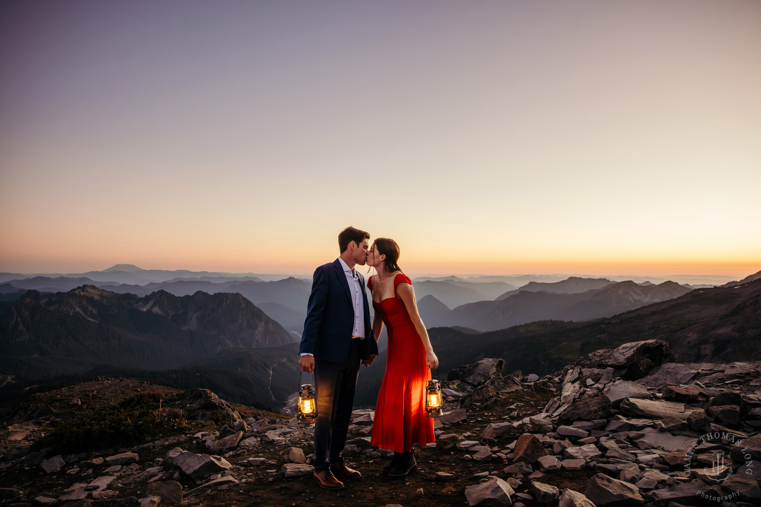 Mount Rainier adventure engagement session by Seattle adventure elopement photographer James Thomas Long Photography