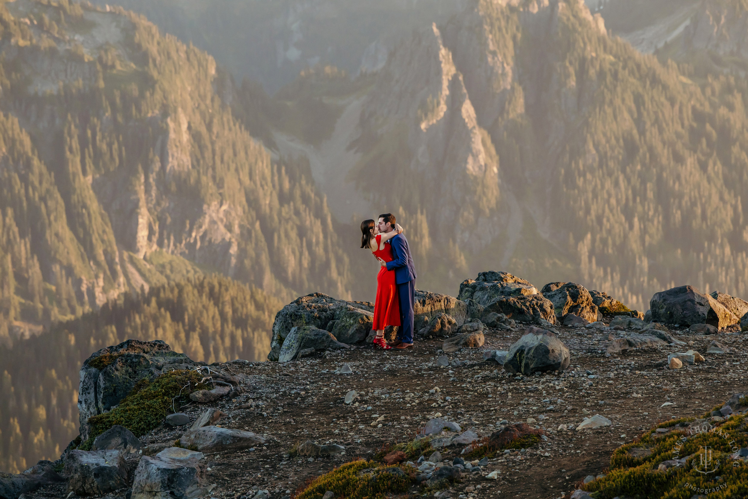 Mount Rainier adventure engagement session by Seattle adventure elopement photographer James Thomas Long Photography