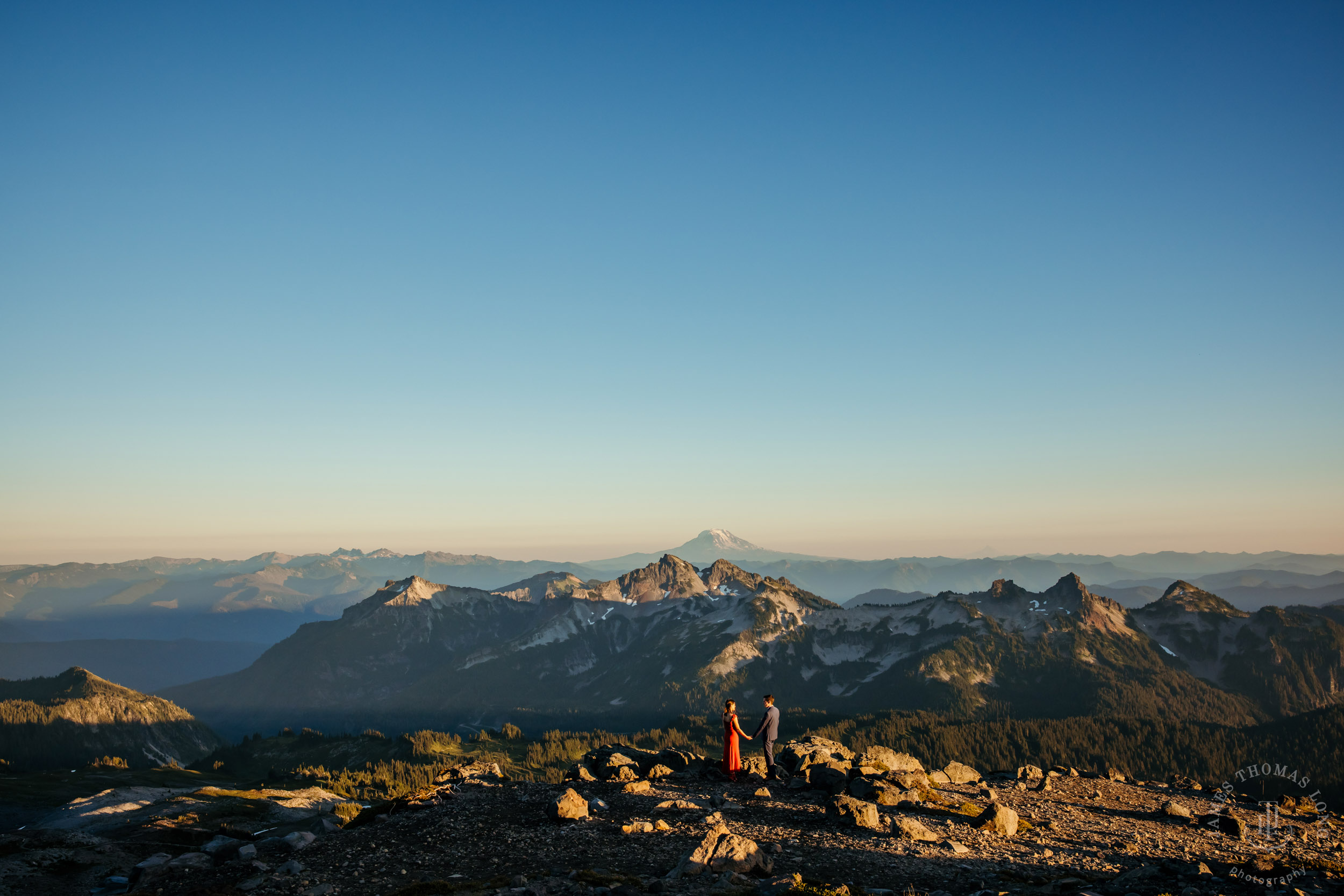 Mount Rainier adventure engagement session by Seattle adventure elopement photographer James Thomas Long Photography