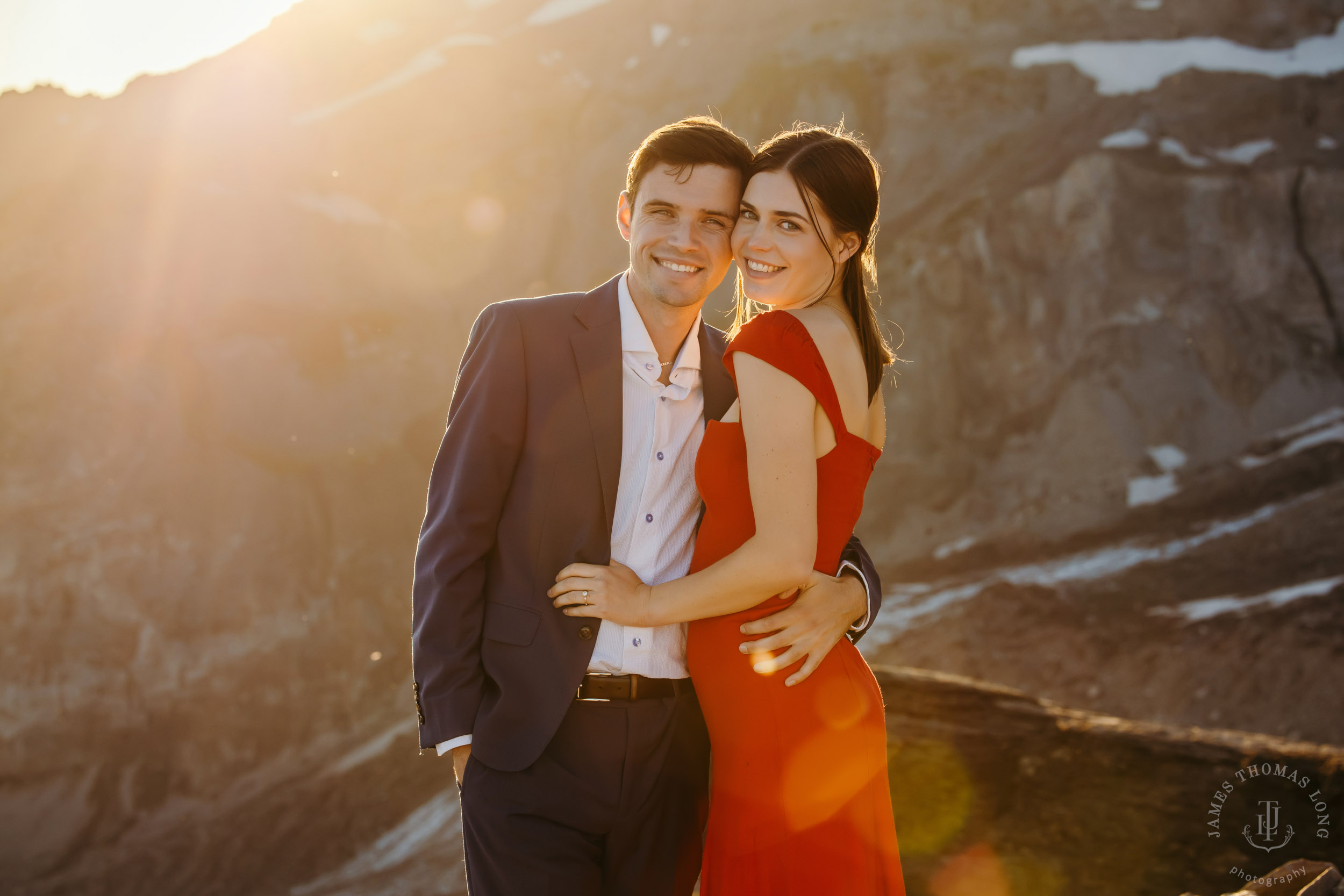 Mount Rainier adventure engagement session by Seattle adventure elopement photographer James Thomas Long Photography