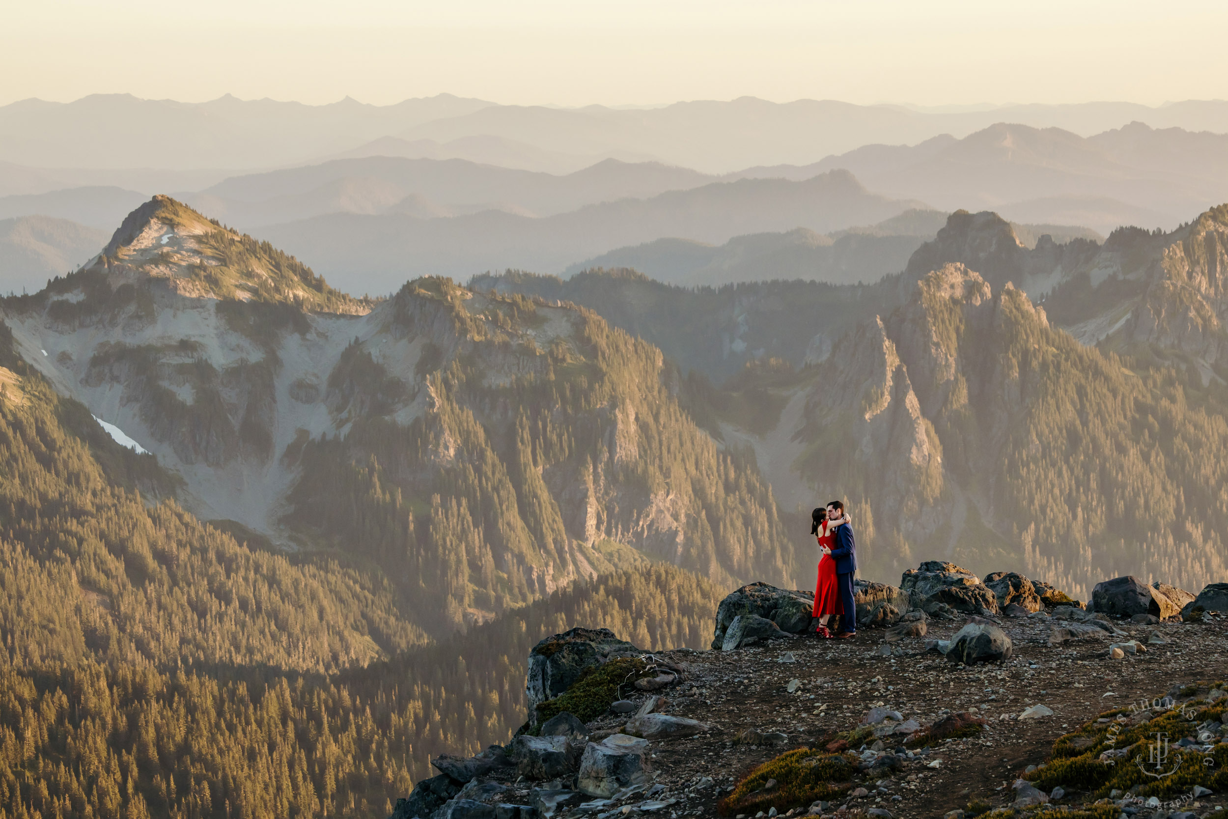 Mount Rainier adventure engagement session by Seattle adventure elopement photographer James Thomas Long Photography