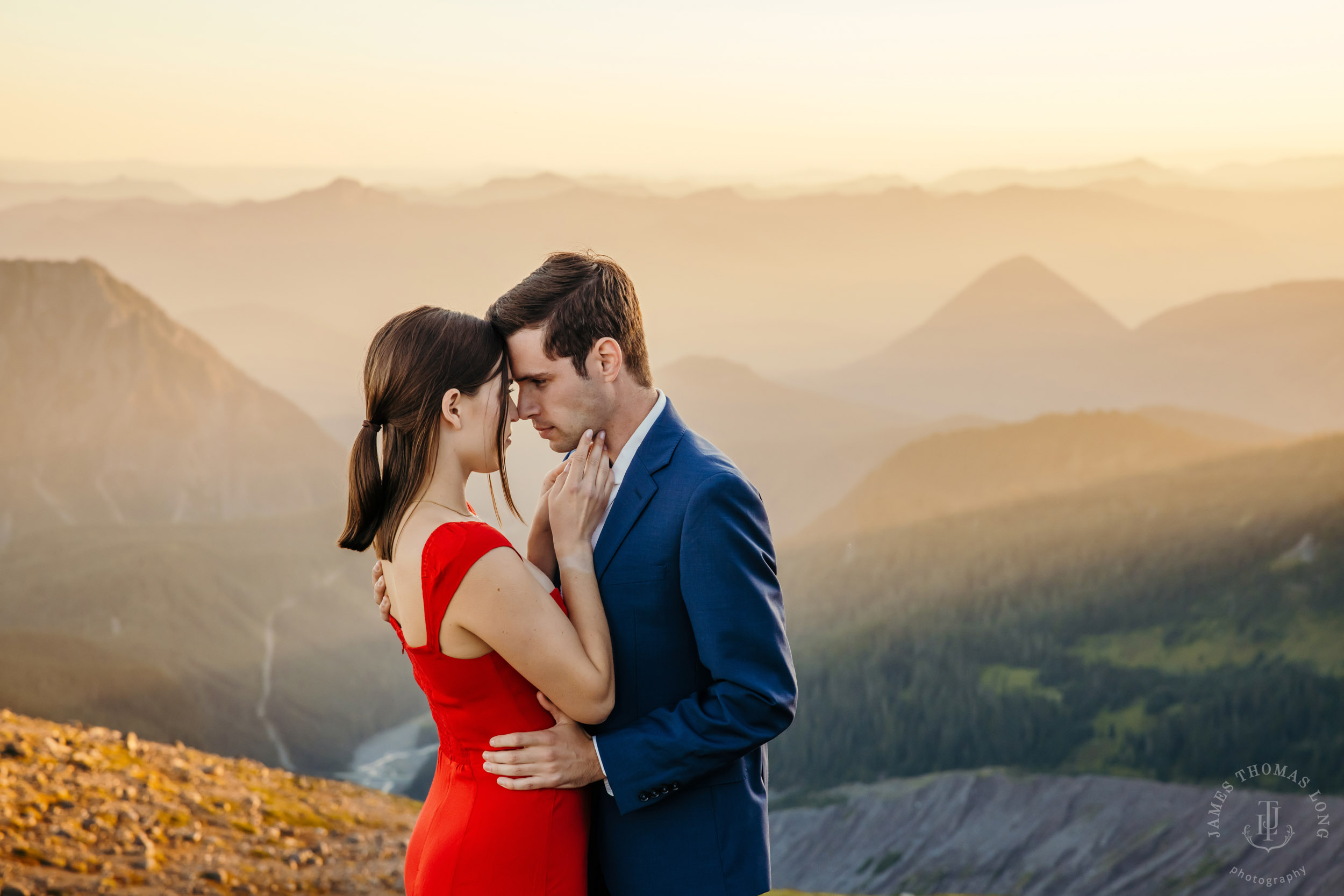 Mount Rainier adventure engagement session by Seattle adventure elopement photographer James Thomas Long Photography