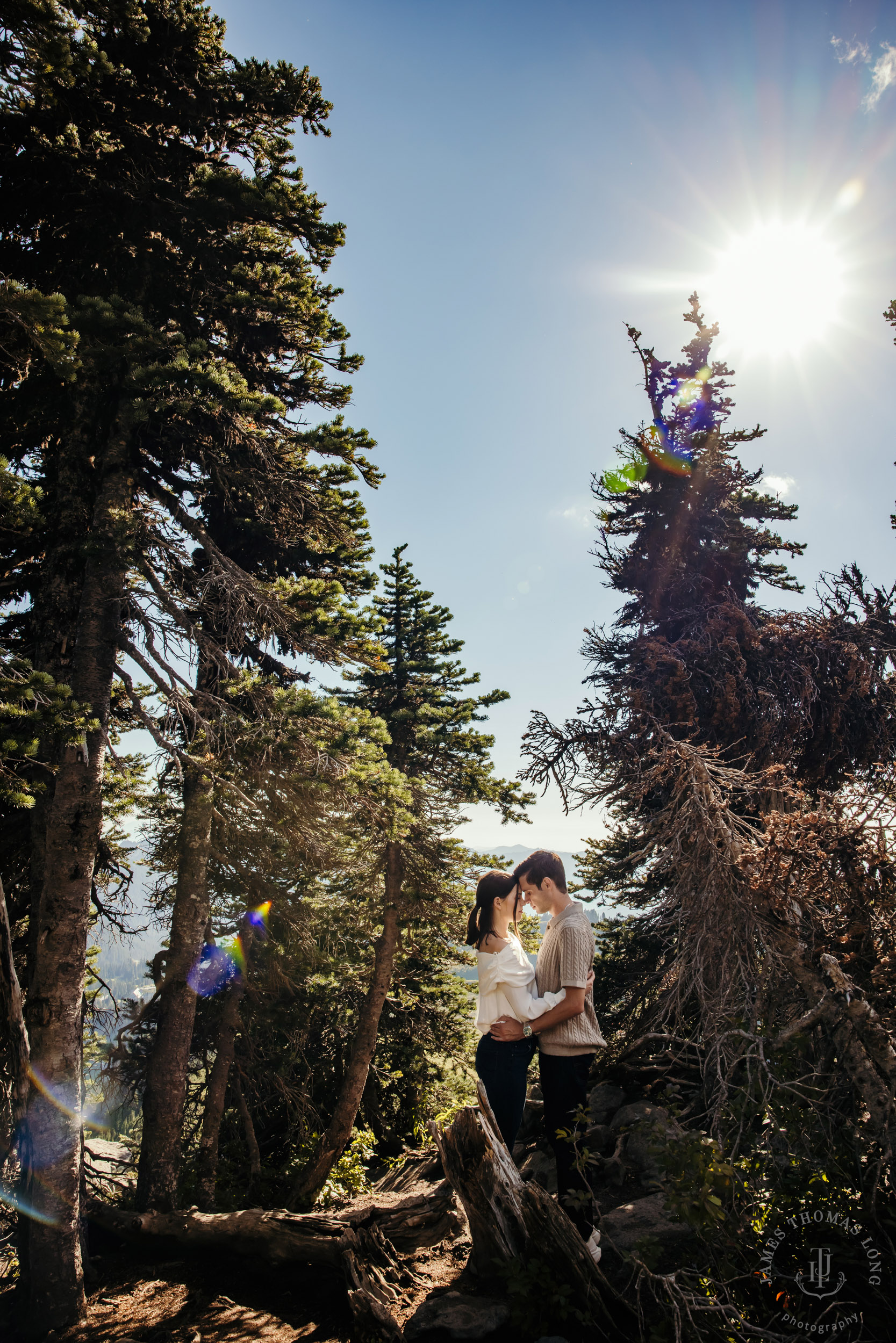 Mount Rainier adventure engagement session by Seattle adventure elopement photographer James Thomas Long Photography