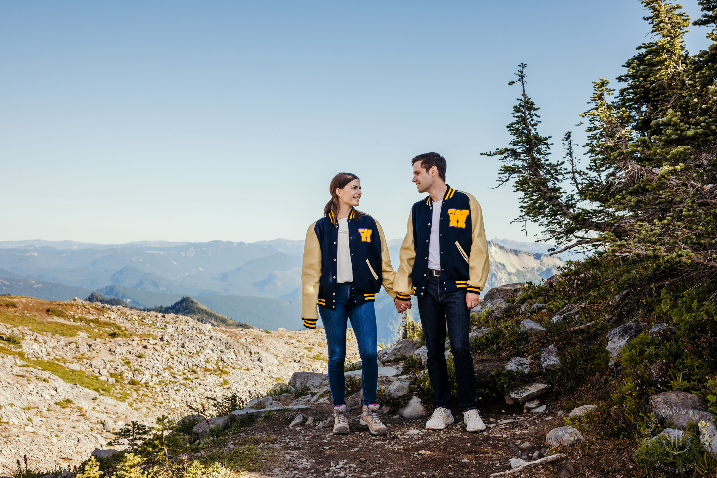 Mount Rainier adventure engagement session by Seattle adventure elopement photographer James Thomas Long Photography