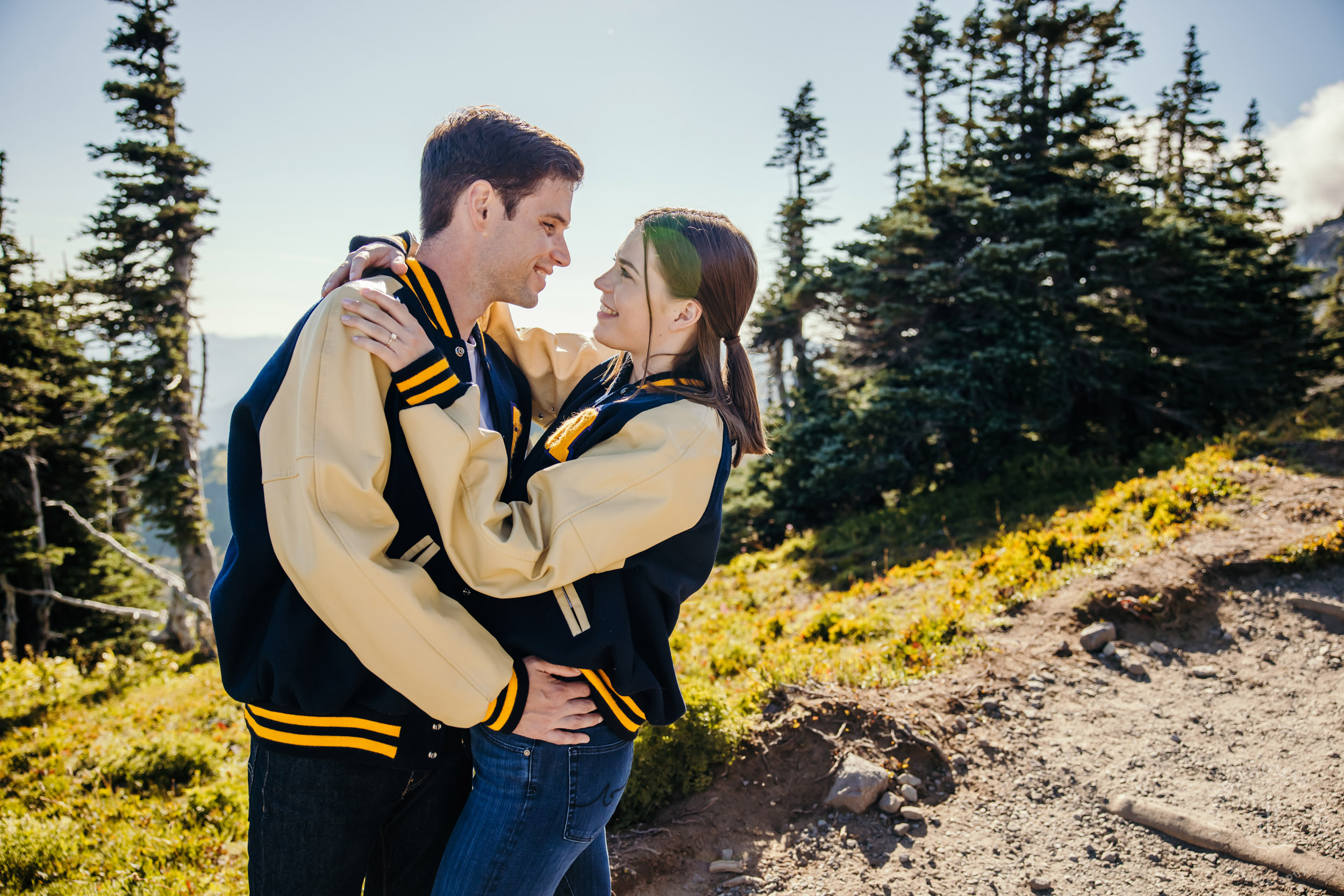 Mount Rainier adventure engagement session by Seattle adventure elopement photographer James Thomas Long Photography