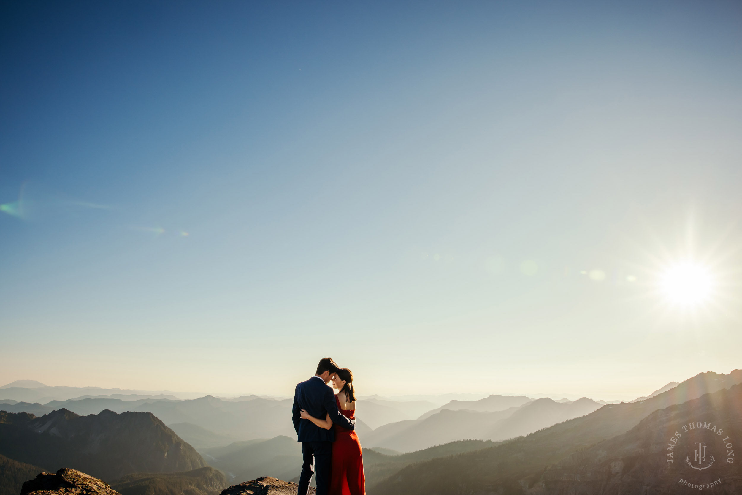 Mount Rainier adventure engagement session by Seattle adventure elopement photographer James Thomas Long Photography