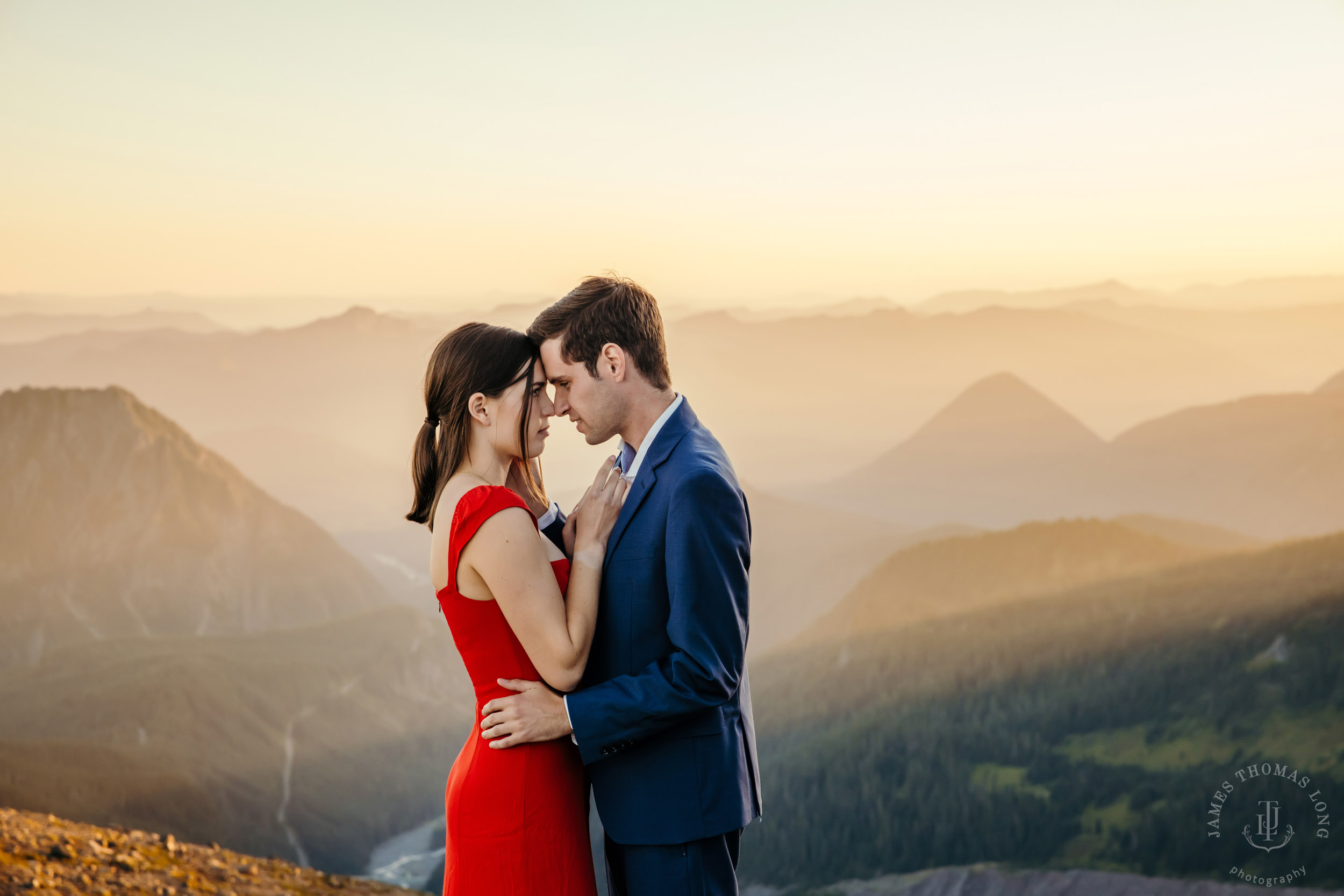 Mount Rainier adventure engagement session by Seattle adventure elopement photographer James Thomas Long Photography