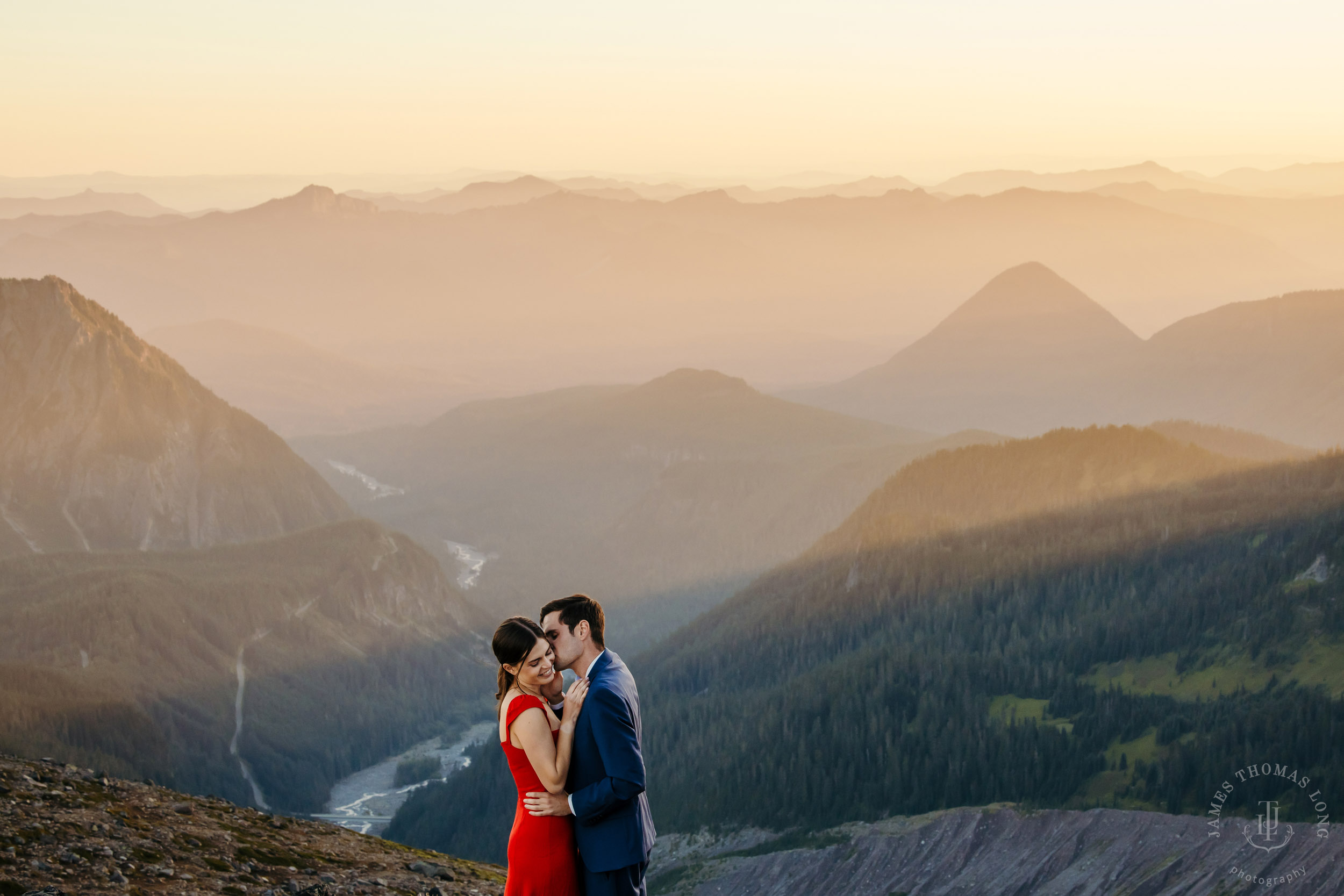 Mount Rainier adventure engagement session by Seattle adventure elopement photographer James Thomas Long Photography