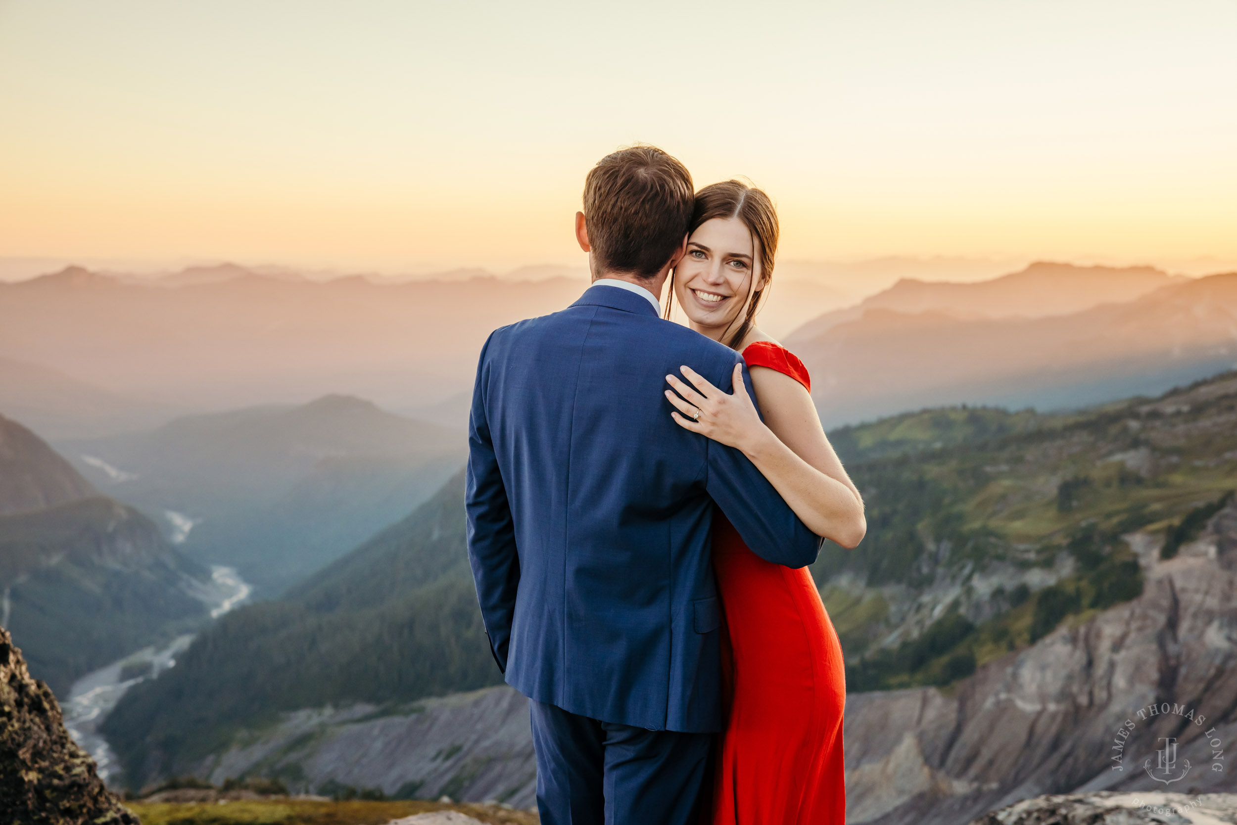 Mount Rainier adventure engagement session by Seattle adventure elopement photographer James Thomas Long Photography