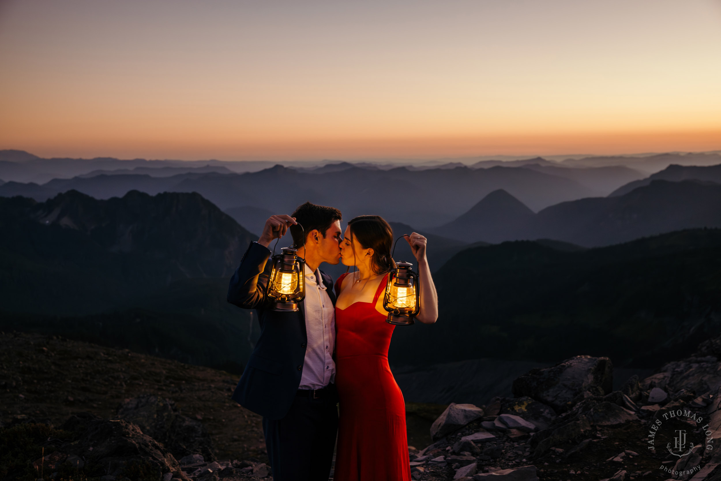 Mount Rainier adventure engagement session by Seattle adventure elopement photographer James Thomas Long Photography