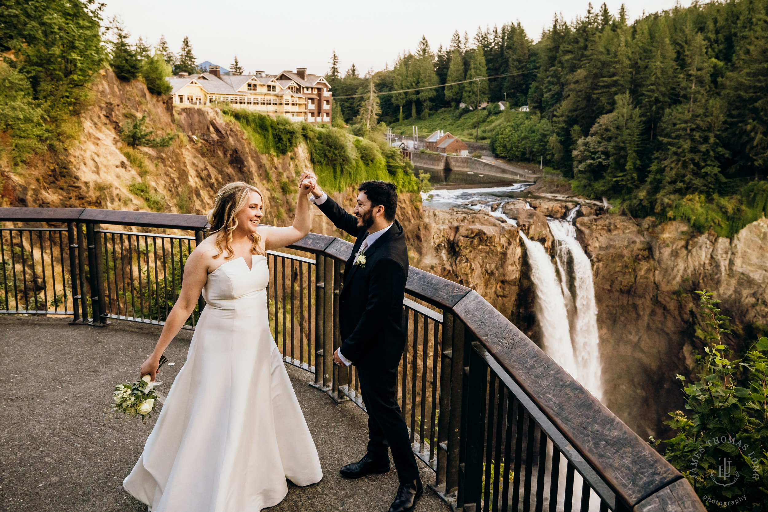 Salish Lodge & Spa Snoqualmie intimate wedding by Snoqualmie wedding photographer James Thomas Long Photography