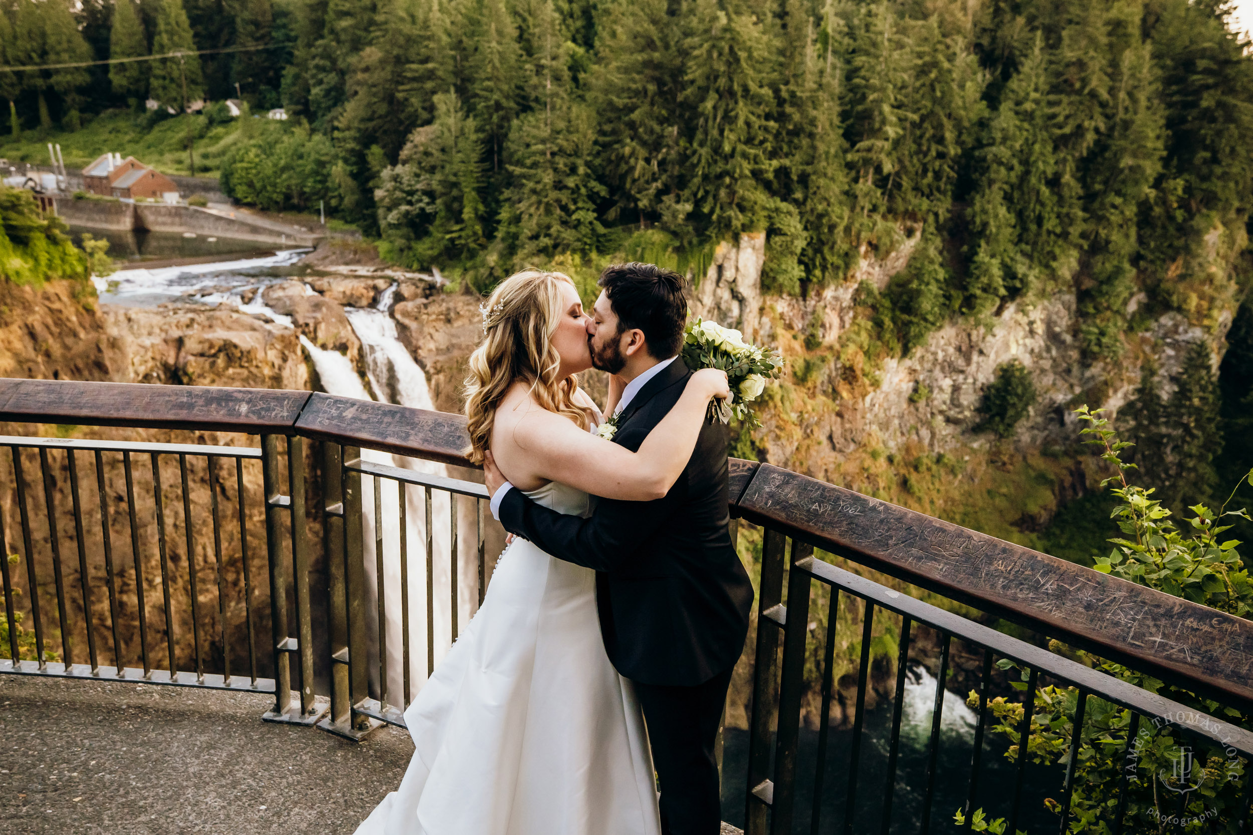 Salish Lodge & Spa Snoqualmie intimate wedding by Snoqualmie wedding photographer James Thomas Long Photography