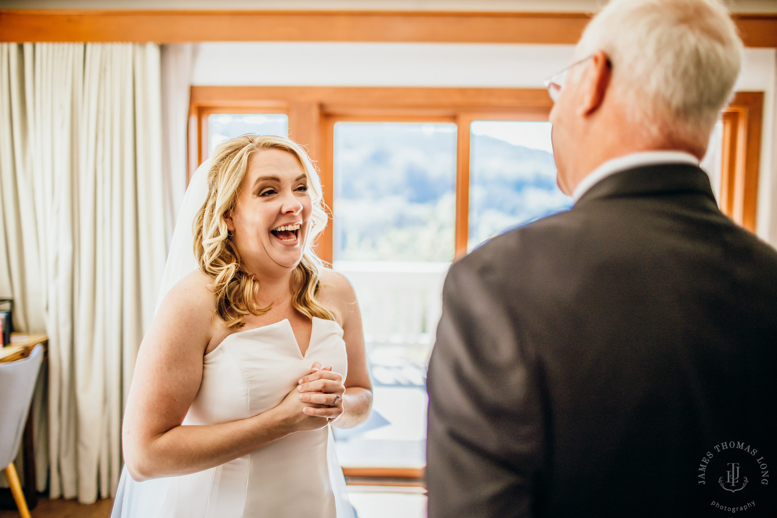 Salish Lodge & Spa Snoqualmie intimate wedding by Snoqualmie wedding photographer James Thomas Long Photography