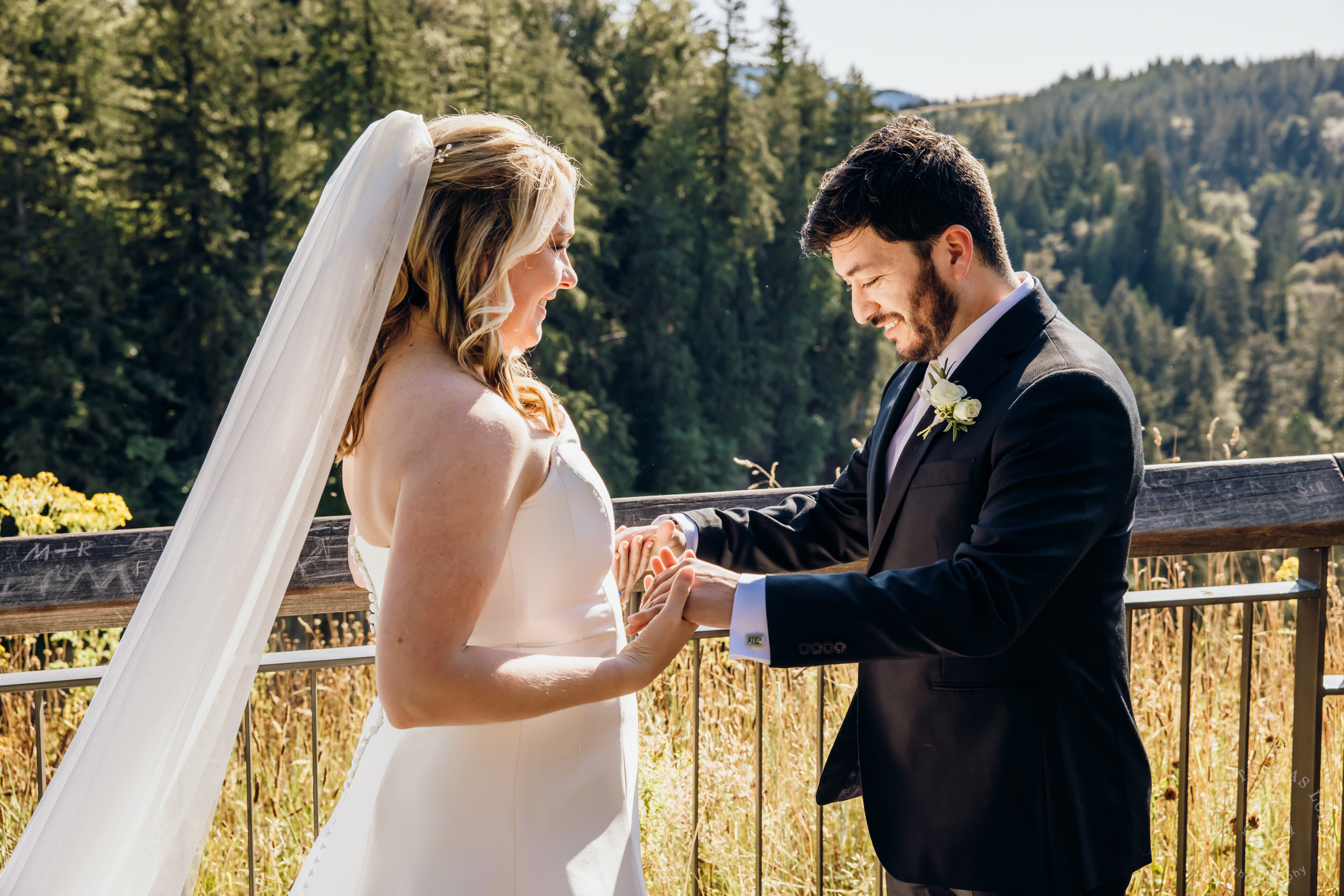 Salish Lodge & Spa Snoqualmie intimate wedding by Snoqualmie wedding photographer James Thomas Long Photography