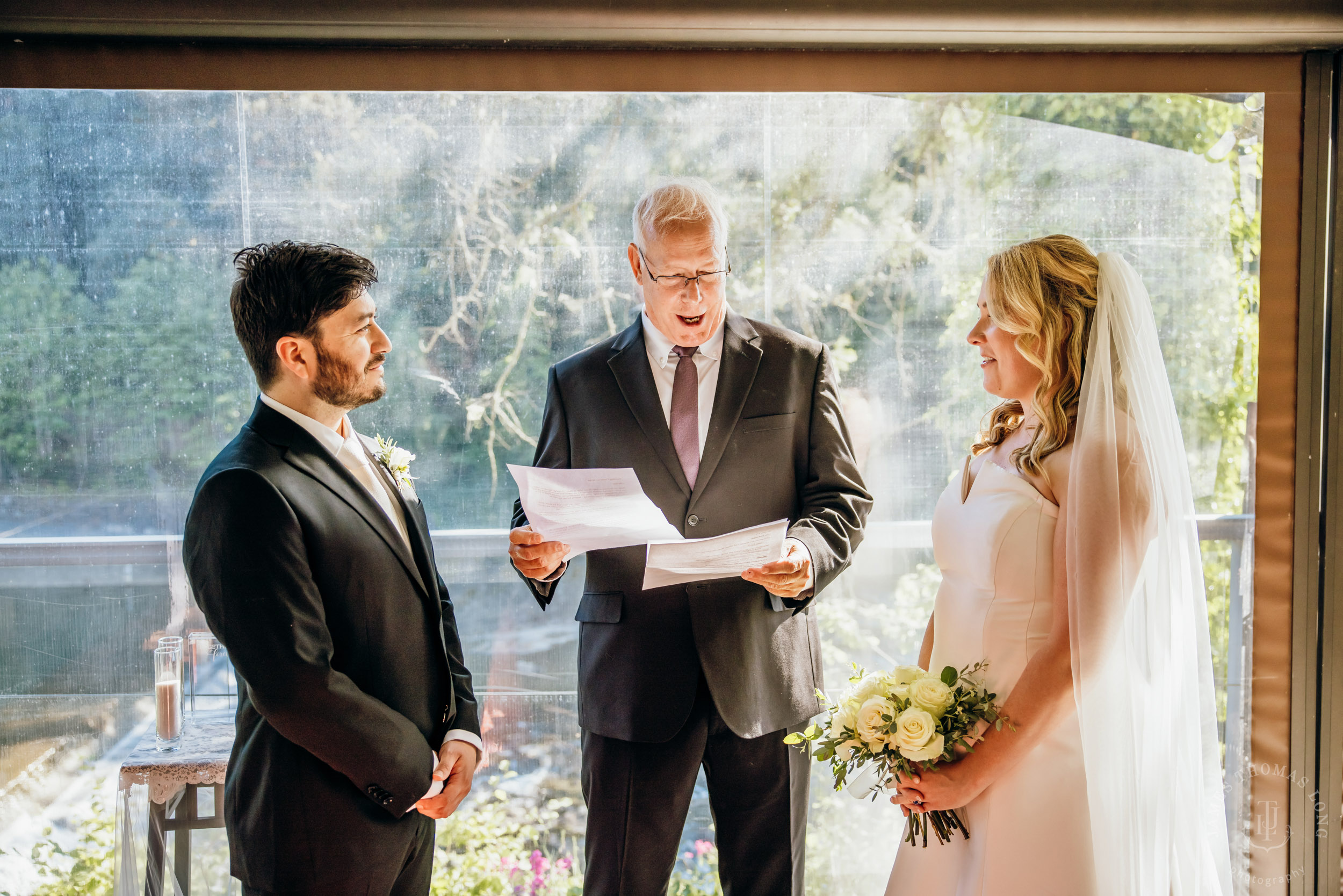 Salish Lodge & Spa Snoqualmie intimate wedding by Snoqualmie wedding photographer James Thomas Long Photography