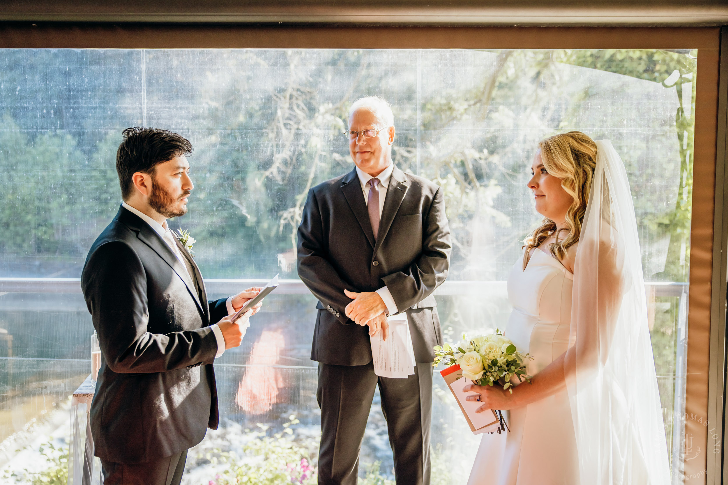 Salish Lodge & Spa Snoqualmie intimate wedding by Snoqualmie wedding photographer James Thomas Long Photography