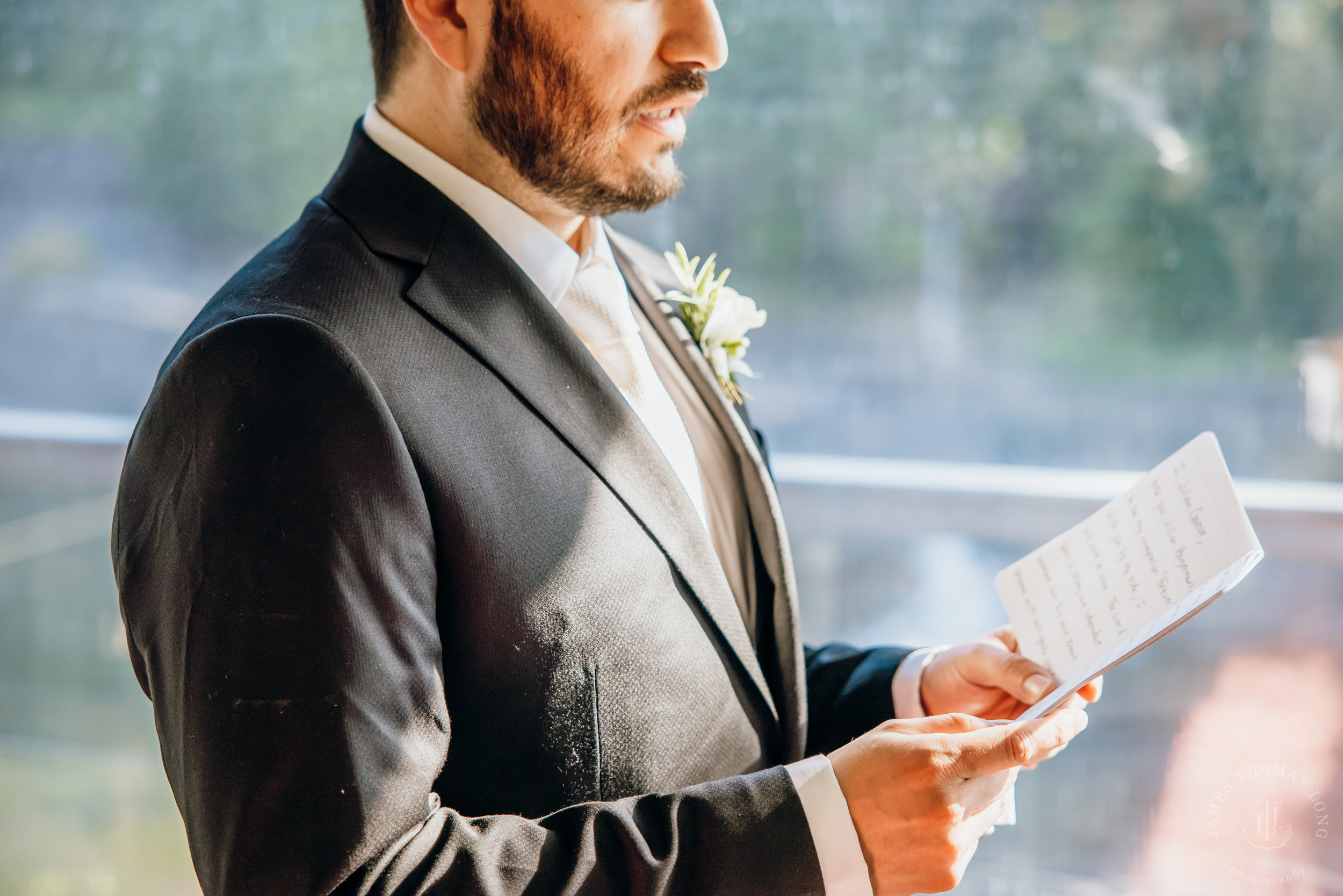 Salish Lodge & Spa Snoqualmie intimate wedding by Snoqualmie wedding photographer James Thomas Long Photography