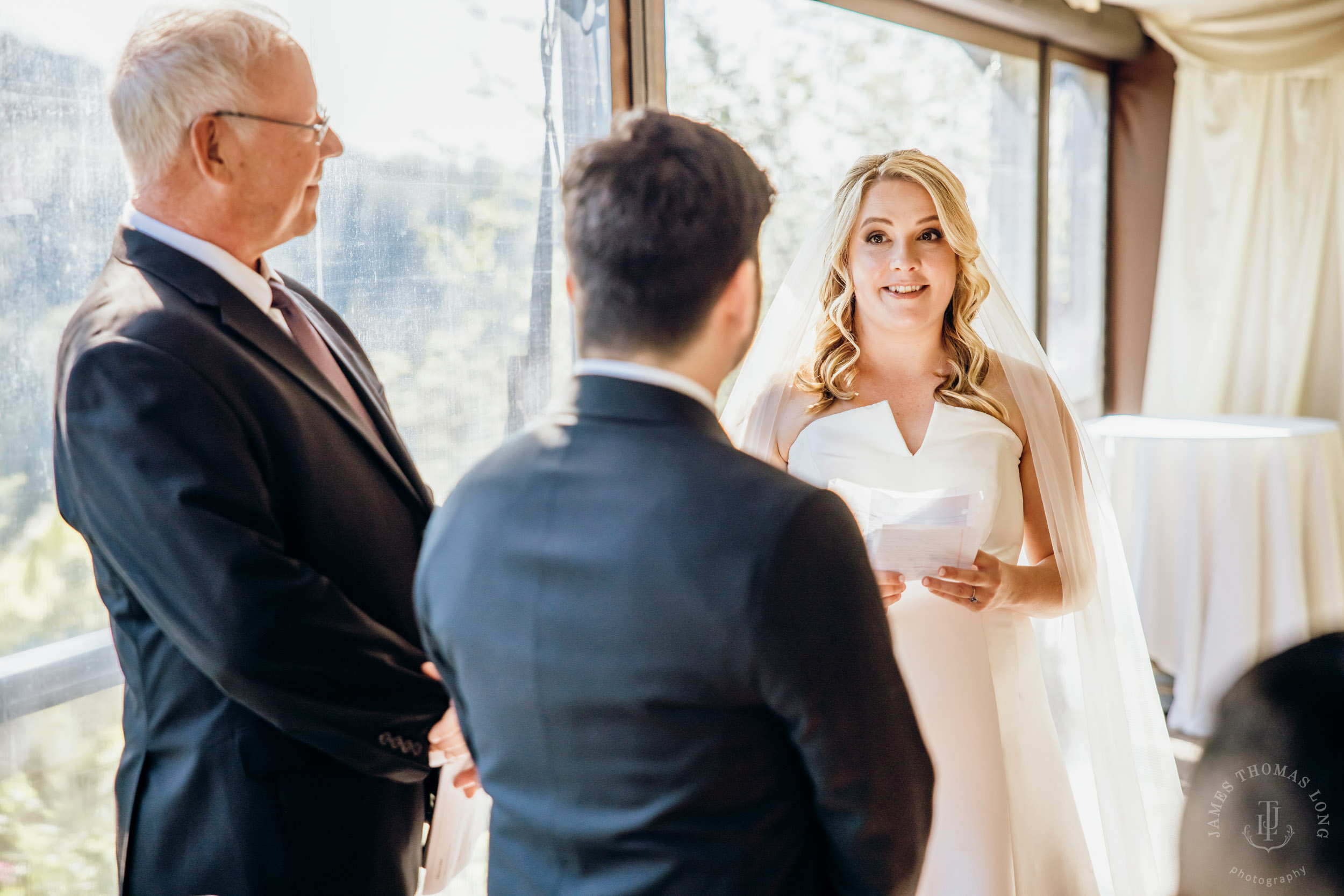 Salish Lodge & Spa Snoqualmie intimate wedding by Snoqualmie wedding photographer James Thomas Long Photography