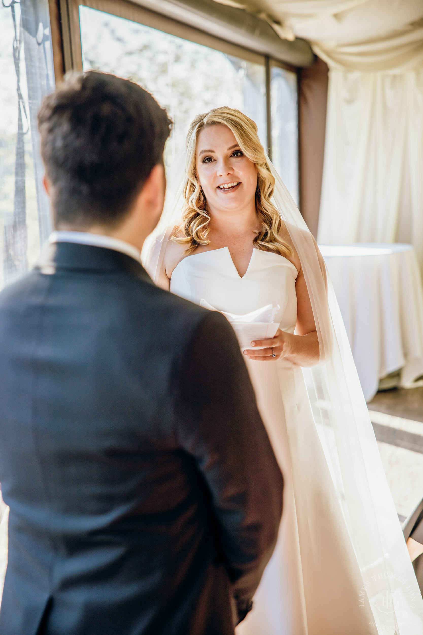 Salish Lodge & Spa Snoqualmie intimate wedding by Snoqualmie wedding photographer James Thomas Long Photography