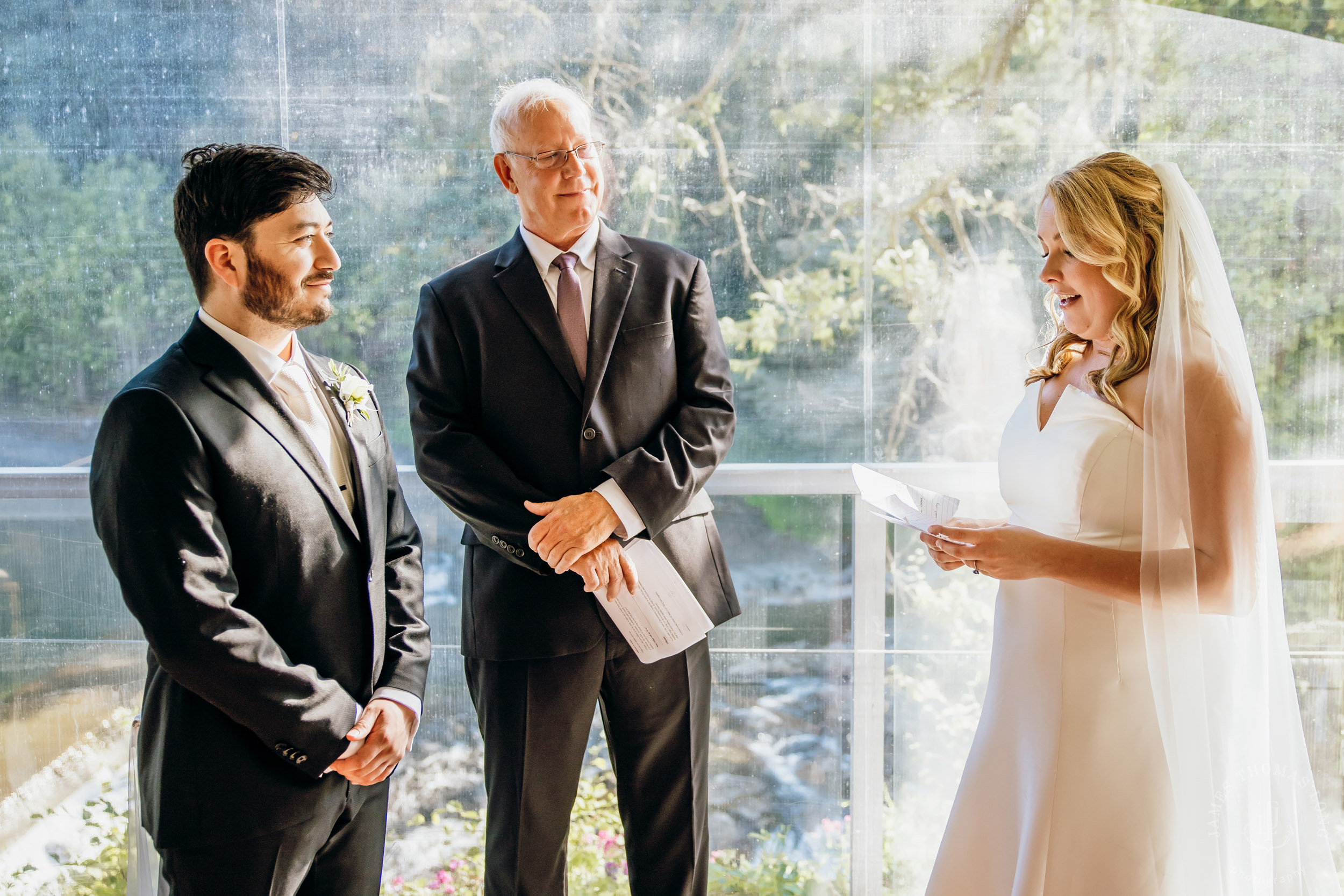 Salish Lodge & Spa Snoqualmie intimate wedding by Snoqualmie wedding photographer James Thomas Long Photography