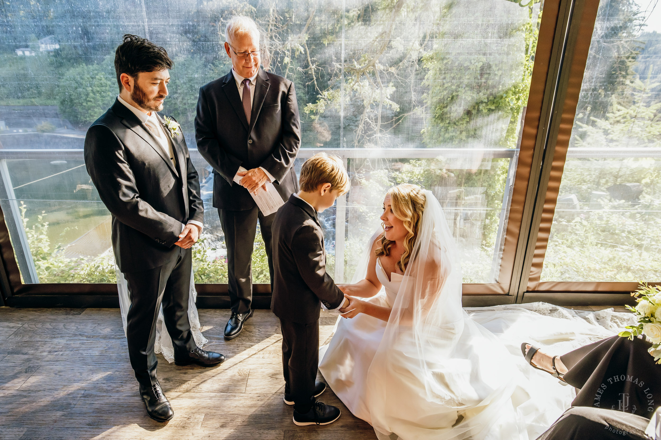 Salish Lodge & Spa Snoqualmie intimate wedding by Snoqualmie wedding photographer James Thomas Long Photography