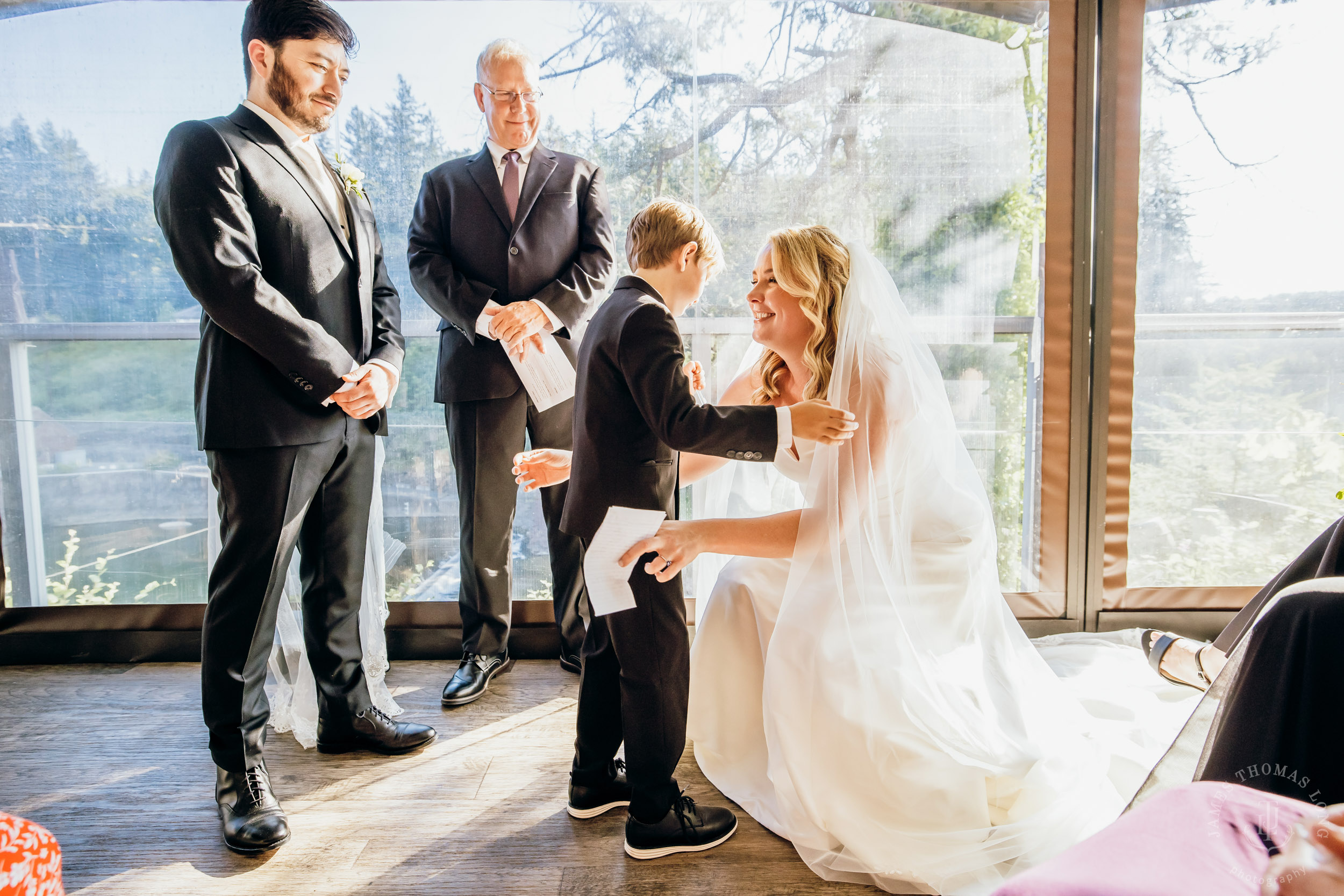 Salish Lodge & Spa Snoqualmie intimate wedding by Snoqualmie wedding photographer James Thomas Long Photography