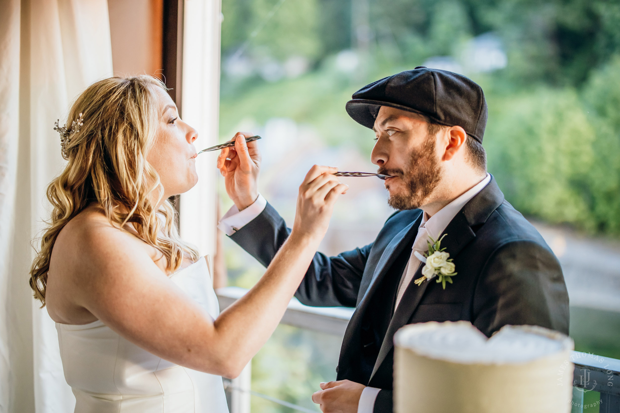 Salish Lodge & Spa Snoqualmie intimate wedding by Snoqualmie wedding photographer James Thomas Long Photography