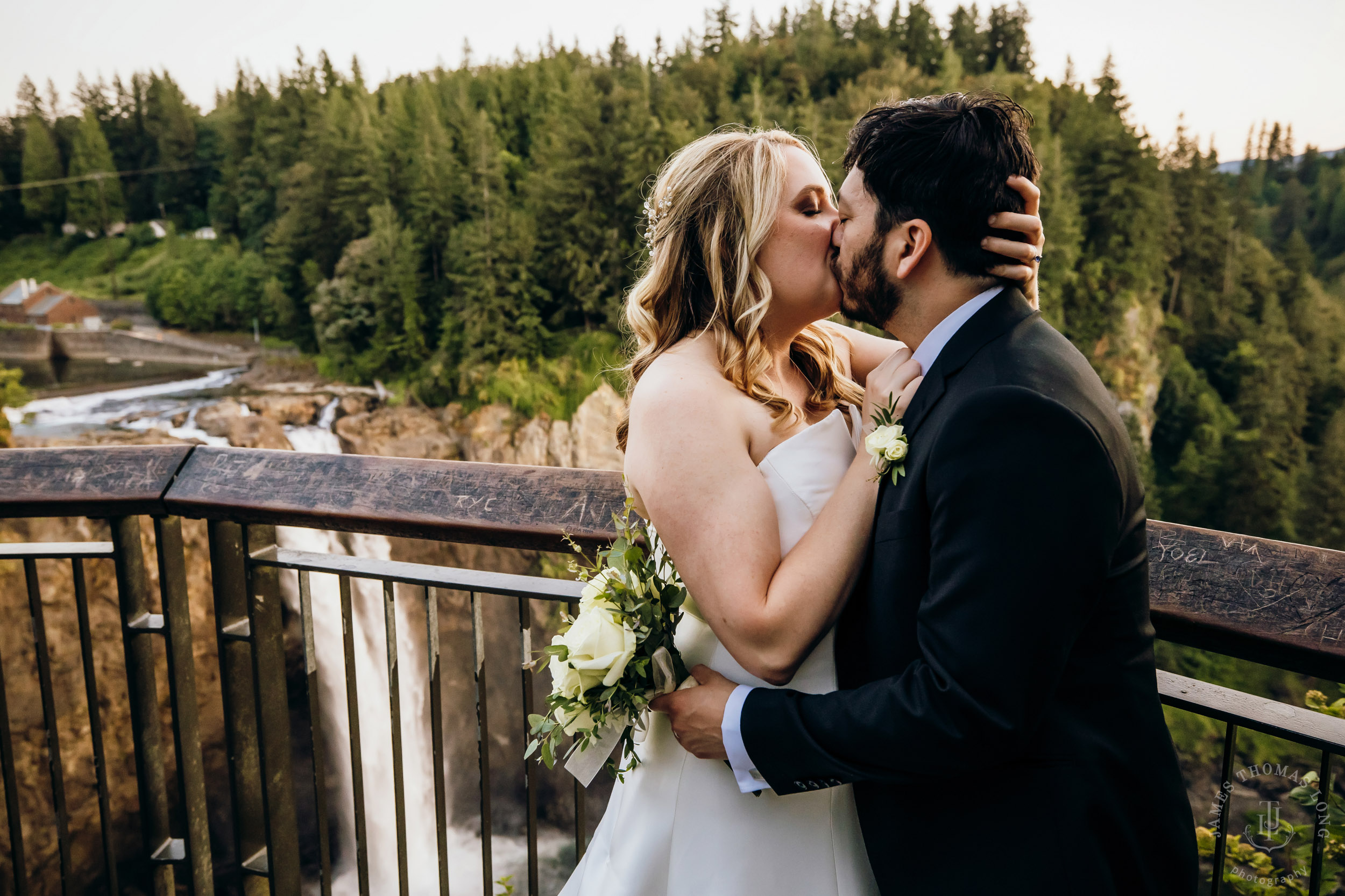 Salish Lodge & Spa Snoqualmie intimate wedding by Snoqualmie wedding photographer James Thomas Long Photography