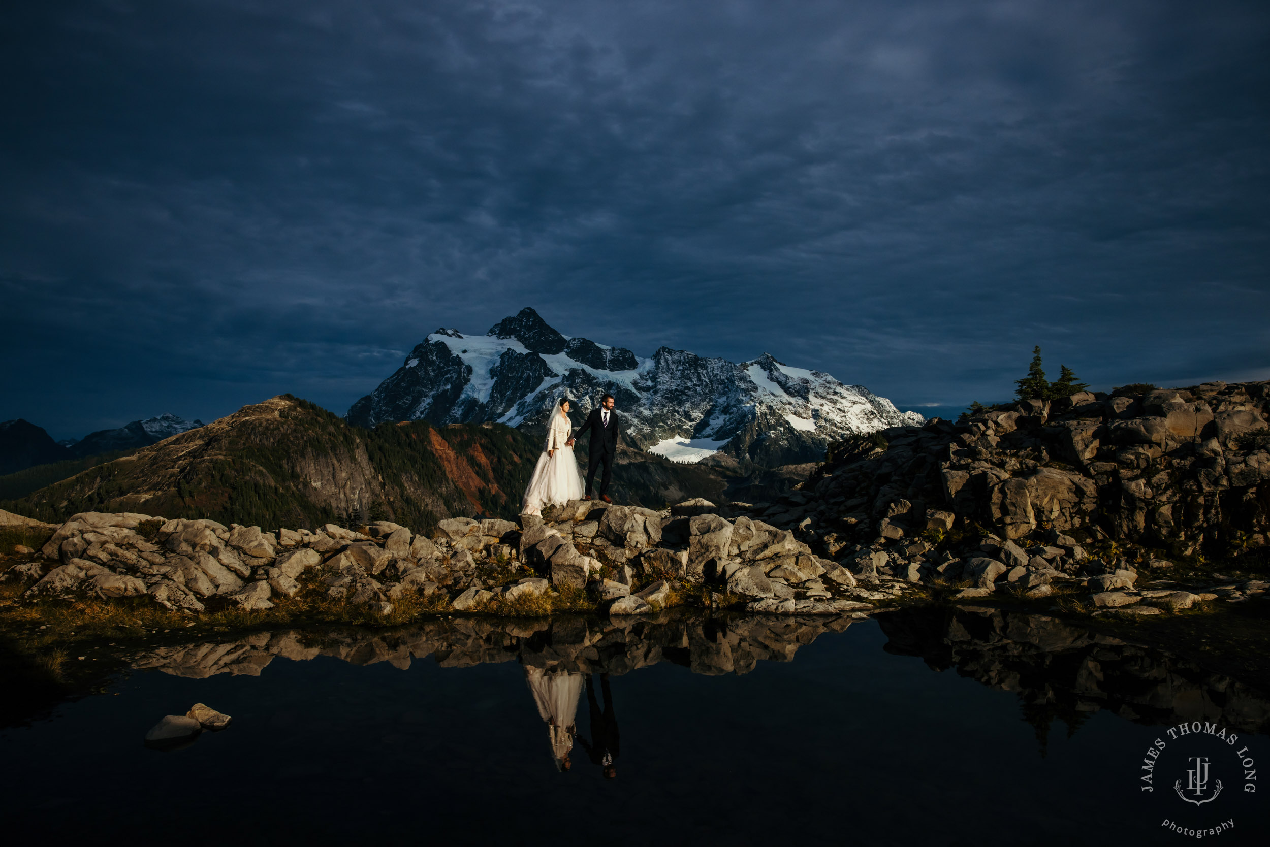 Mount Baker Cascade Mountain adventure elopement by Seattle adventure elopement photographer James Thomas Long Photography