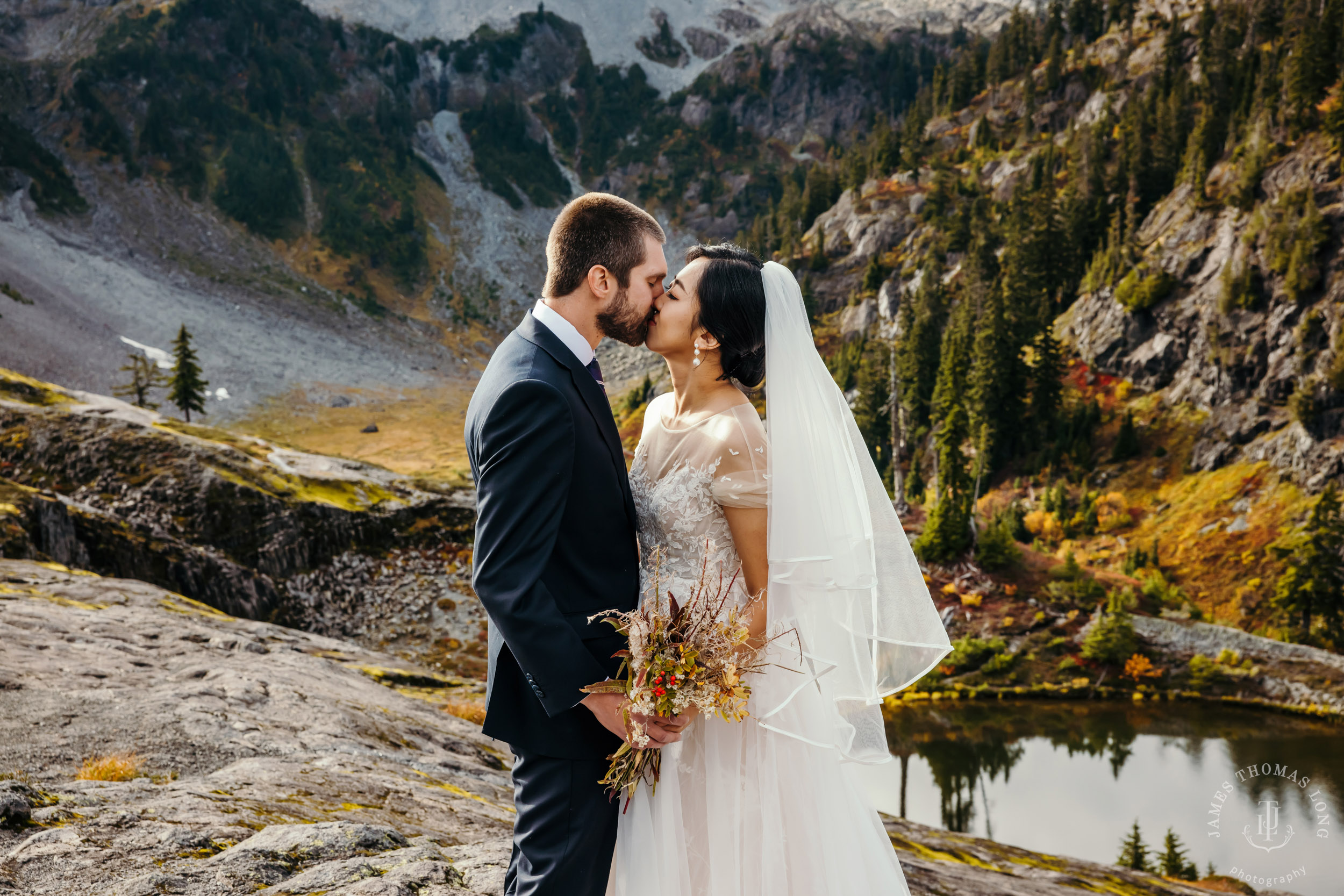 Mount Baker Cascade Mountain adventure elopement by Seattle adventure elopement photographer James Thomas Long Photography