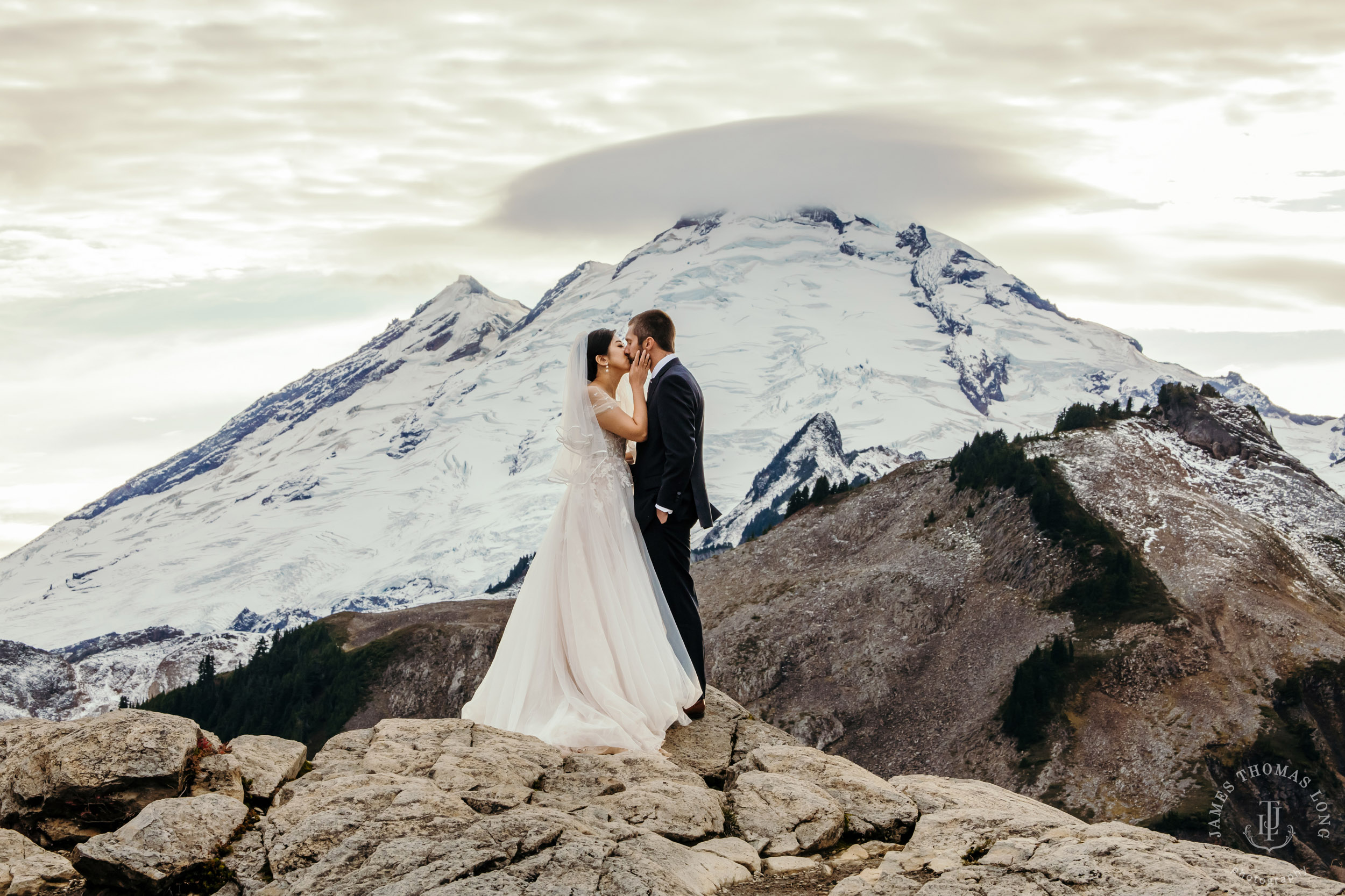 Mount Baker Cascade Mountain adventure elopement by Seattle adventure elopement photographer James Thomas Long Photography