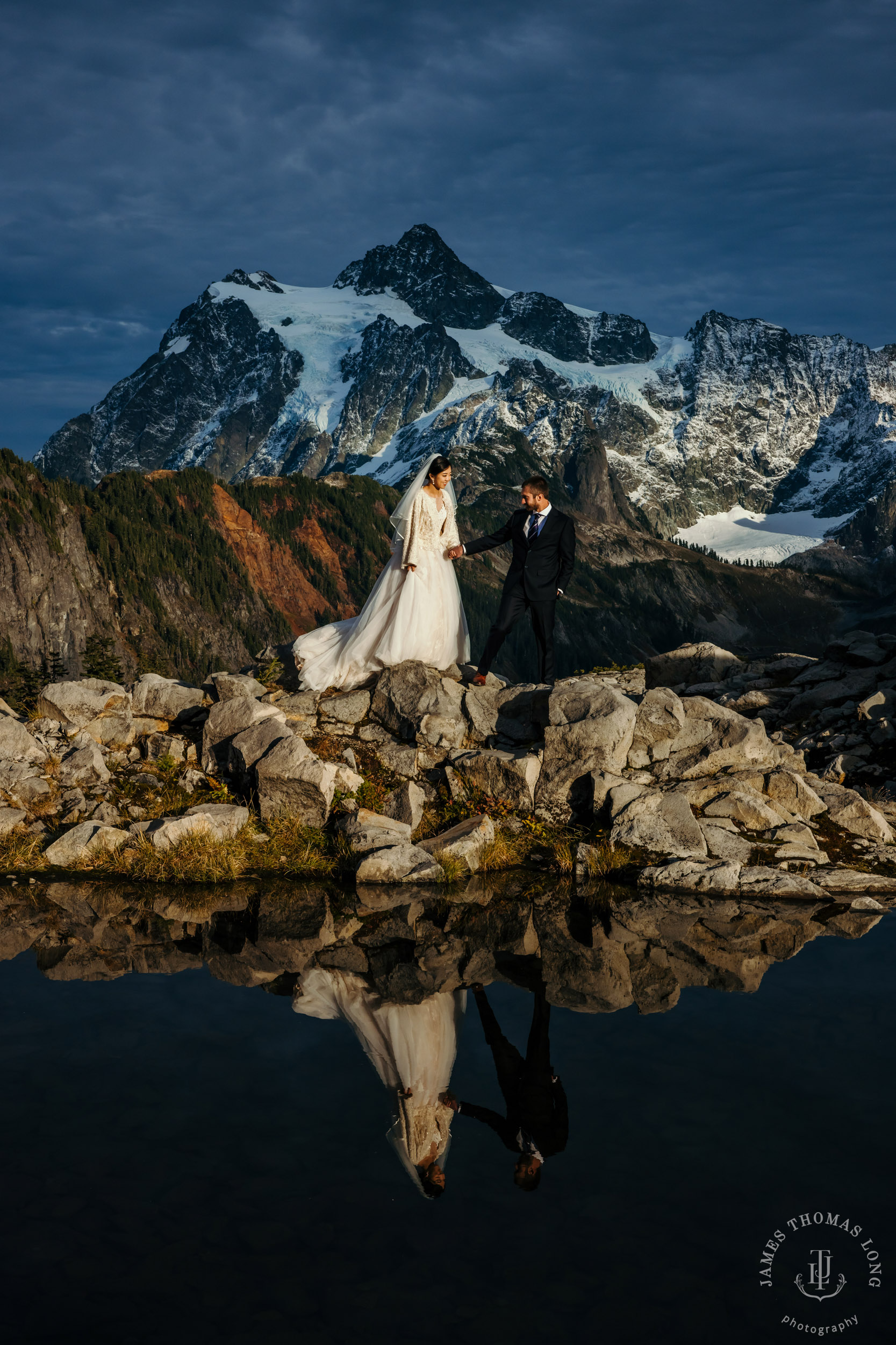 Mount Baker Cascade Mountain adventure elopement by Seattle adventure elopement photographer James Thomas Long Photography