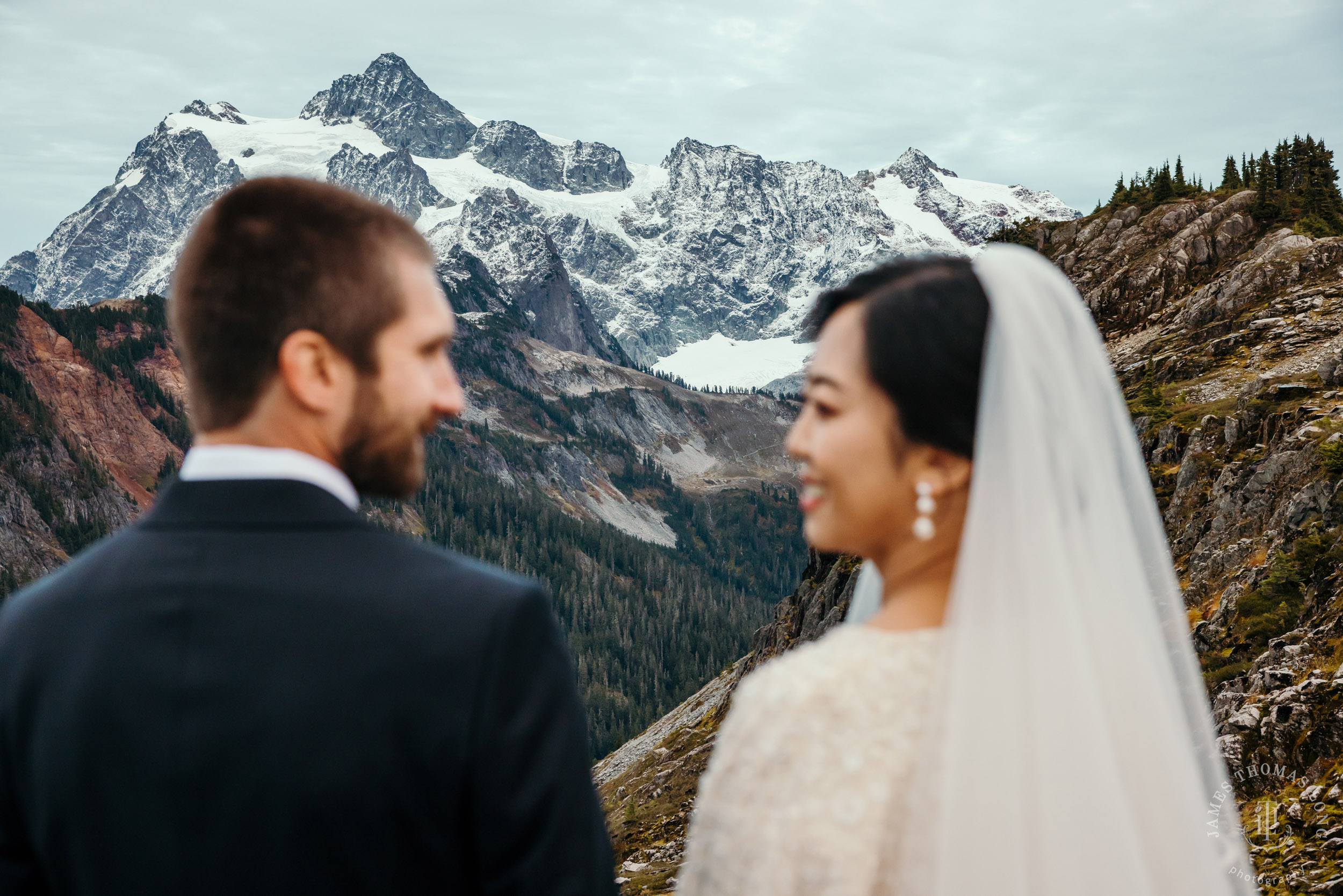 Mount Baker Cascade Mountain adventure elopement by Seattle adventure elopement photographer James Thomas Long Photography