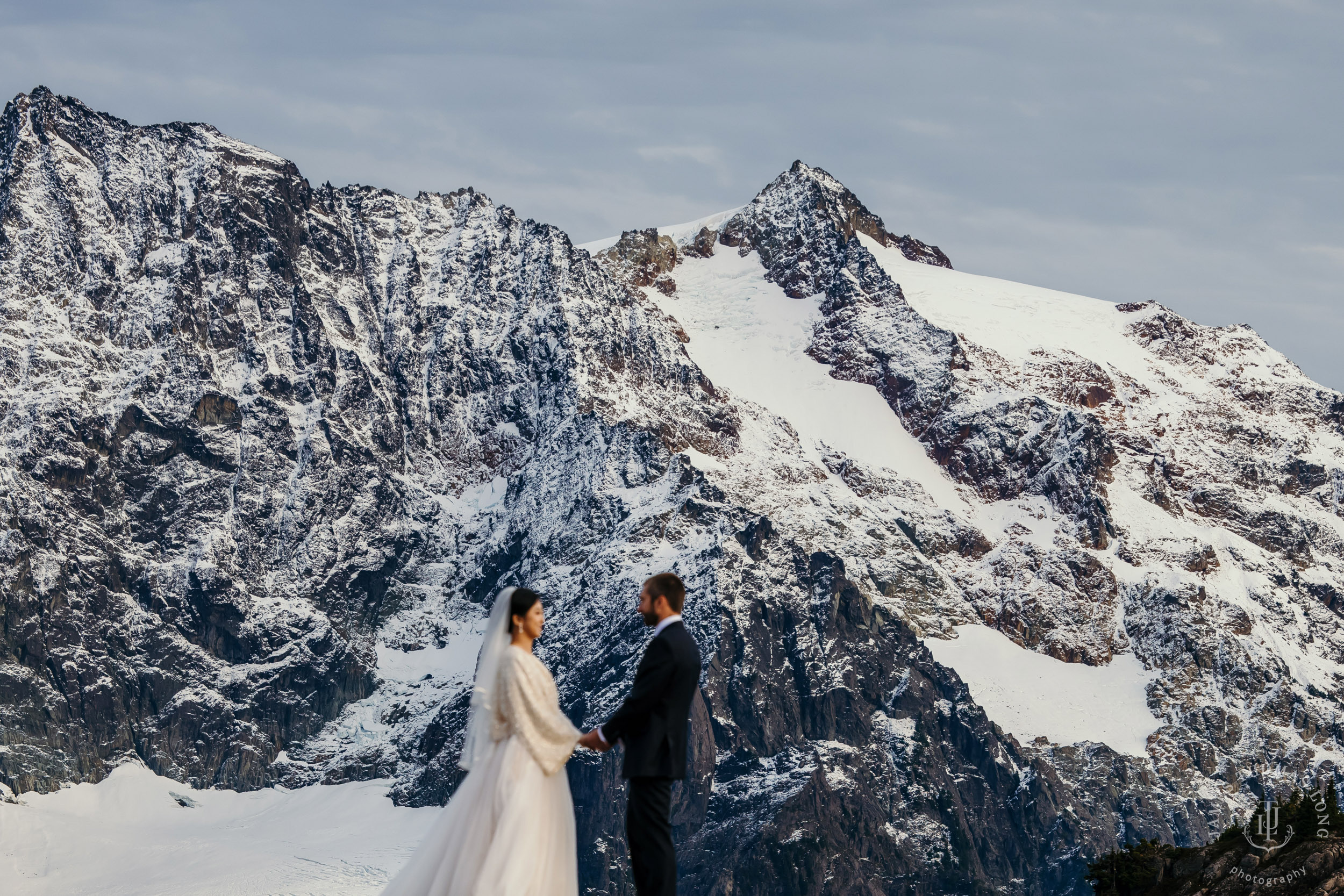 Mount Baker Cascade Mountain adventure elopement by Seattle adventure elopement photographer James Thomas Long Photography