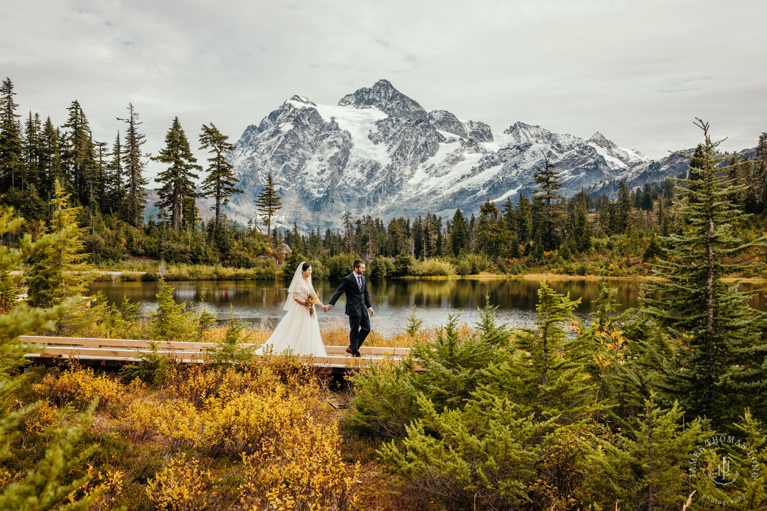 Mount Baker Cascade Mountain adventure elopement by Seattle adventure elopement photographer James Thomas Long Photography