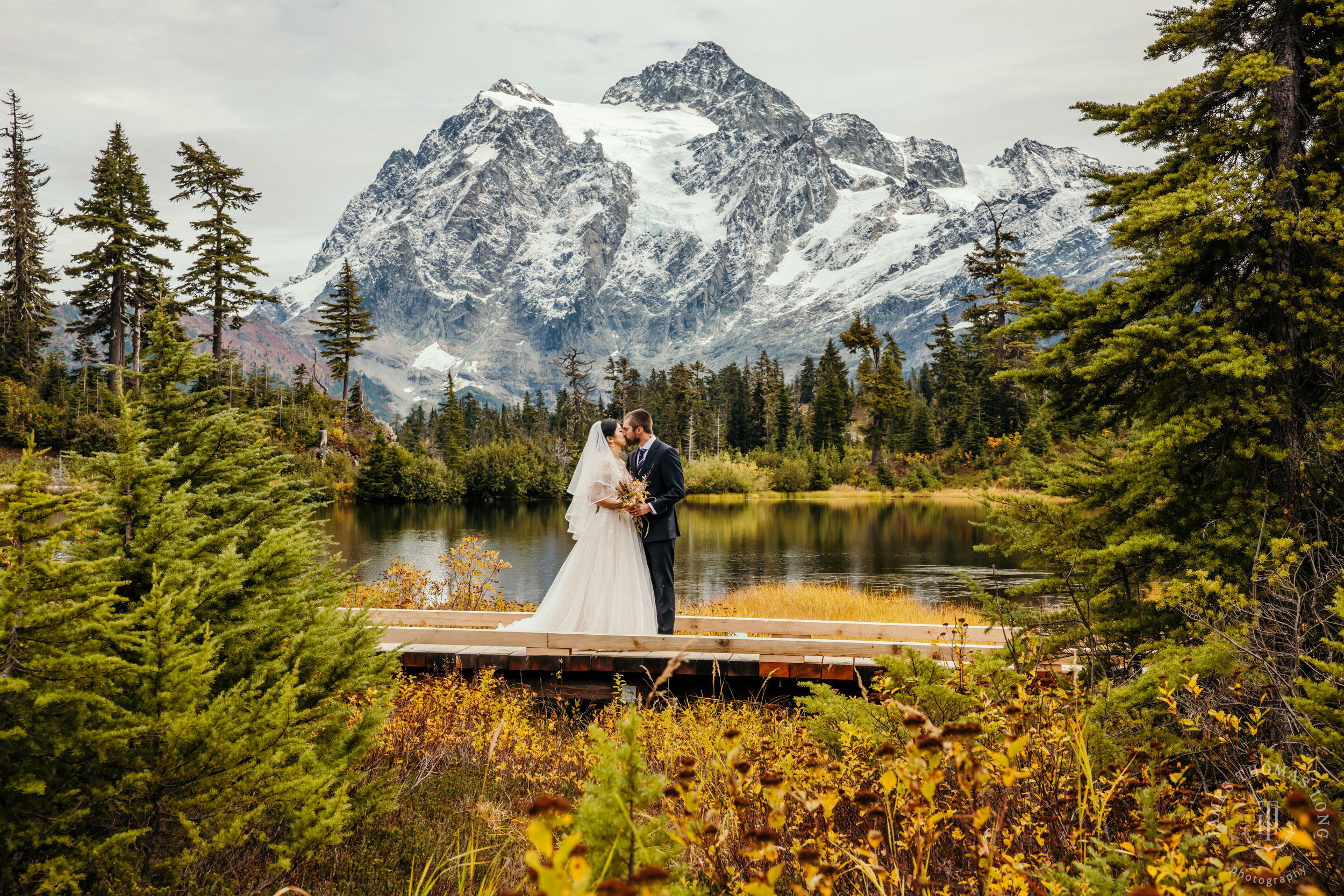 Mount Baker Cascade Mountain adventure elopement by Seattle adventure elopement photographer James Thomas Long Photography