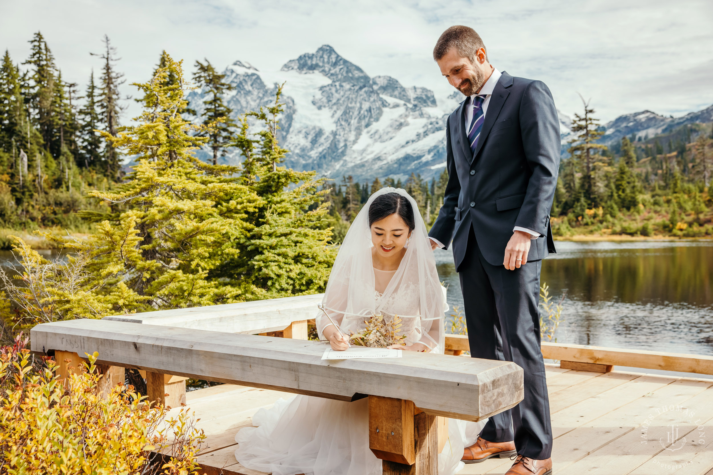 Mount Baker Cascade Mountain adventure elopement by Seattle adventure elopement photographer James Thomas Long Photography