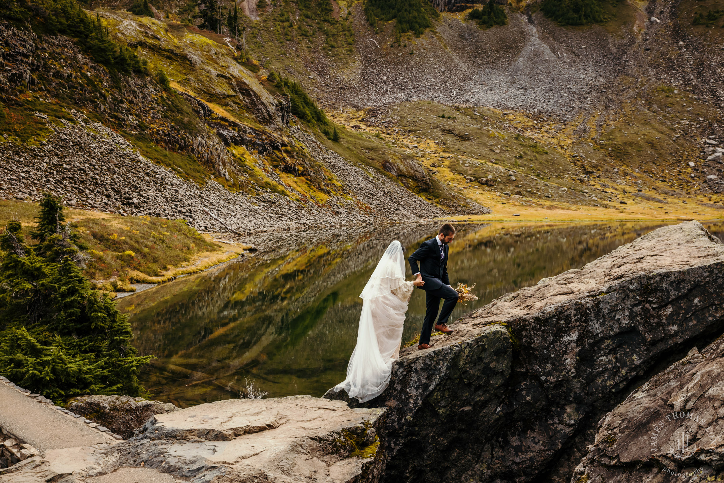 Mount Baker Cascade Mountain adventure elopement by Seattle adventure elopement photographer James Thomas Long Photography